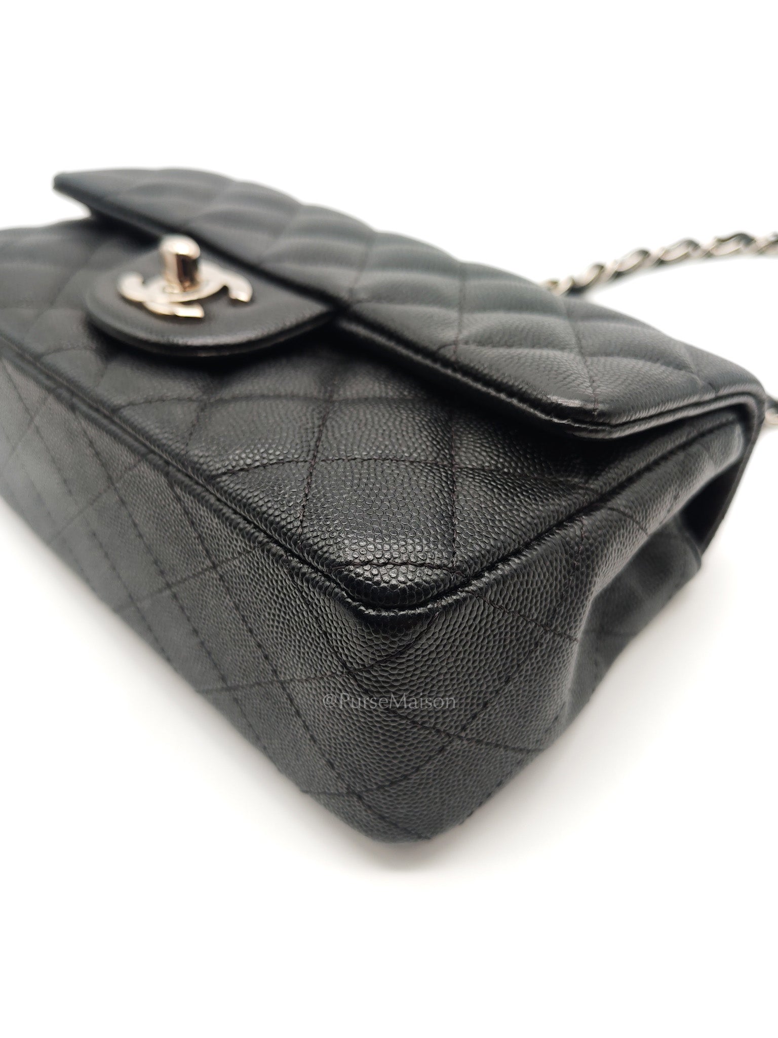 Mini Rectangular in Black Caviar Leather Silver Hardware (Series 26)