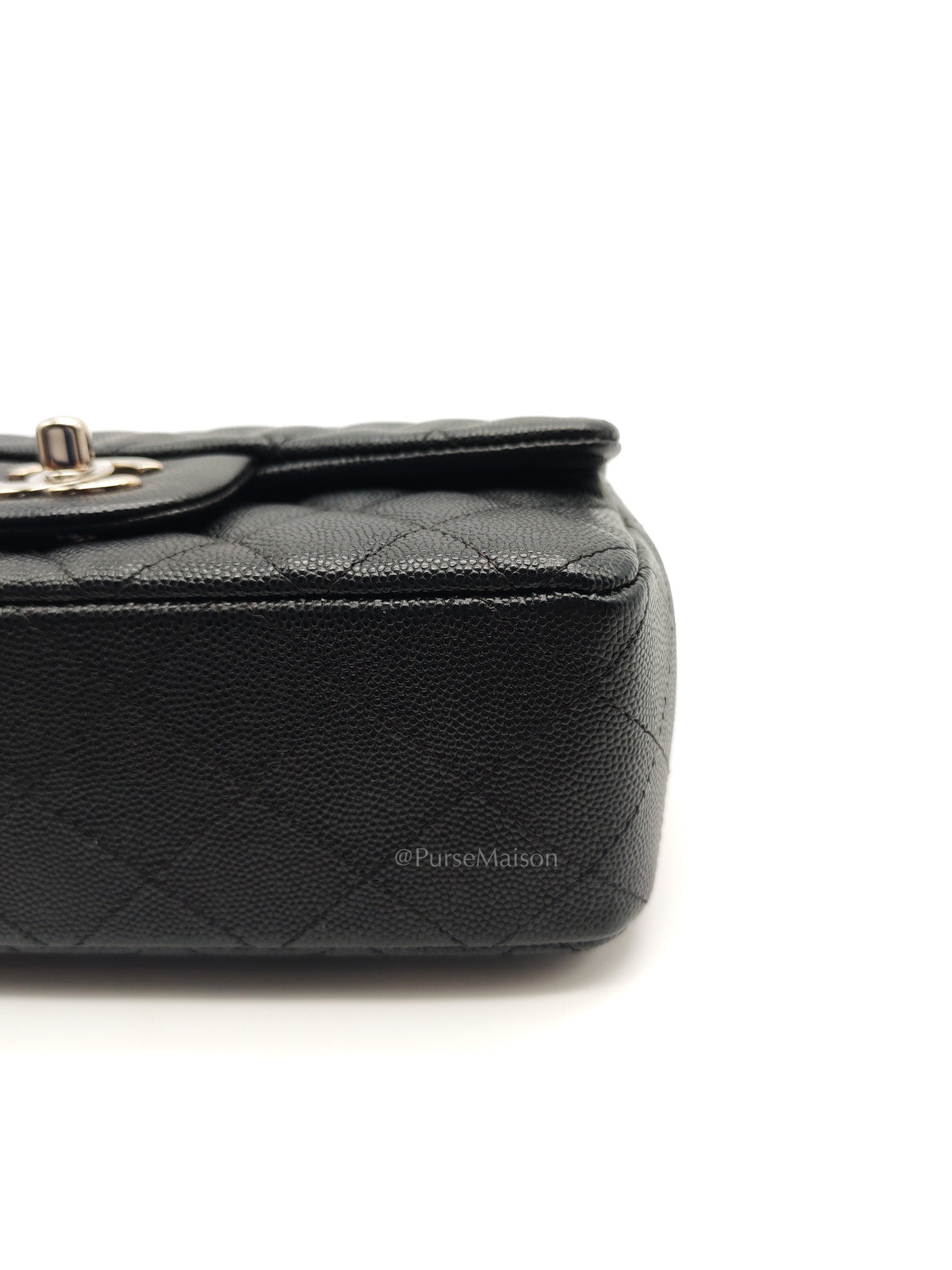 Mini Rectangular in Black Caviar Leather Silver Hardware (Series 26)