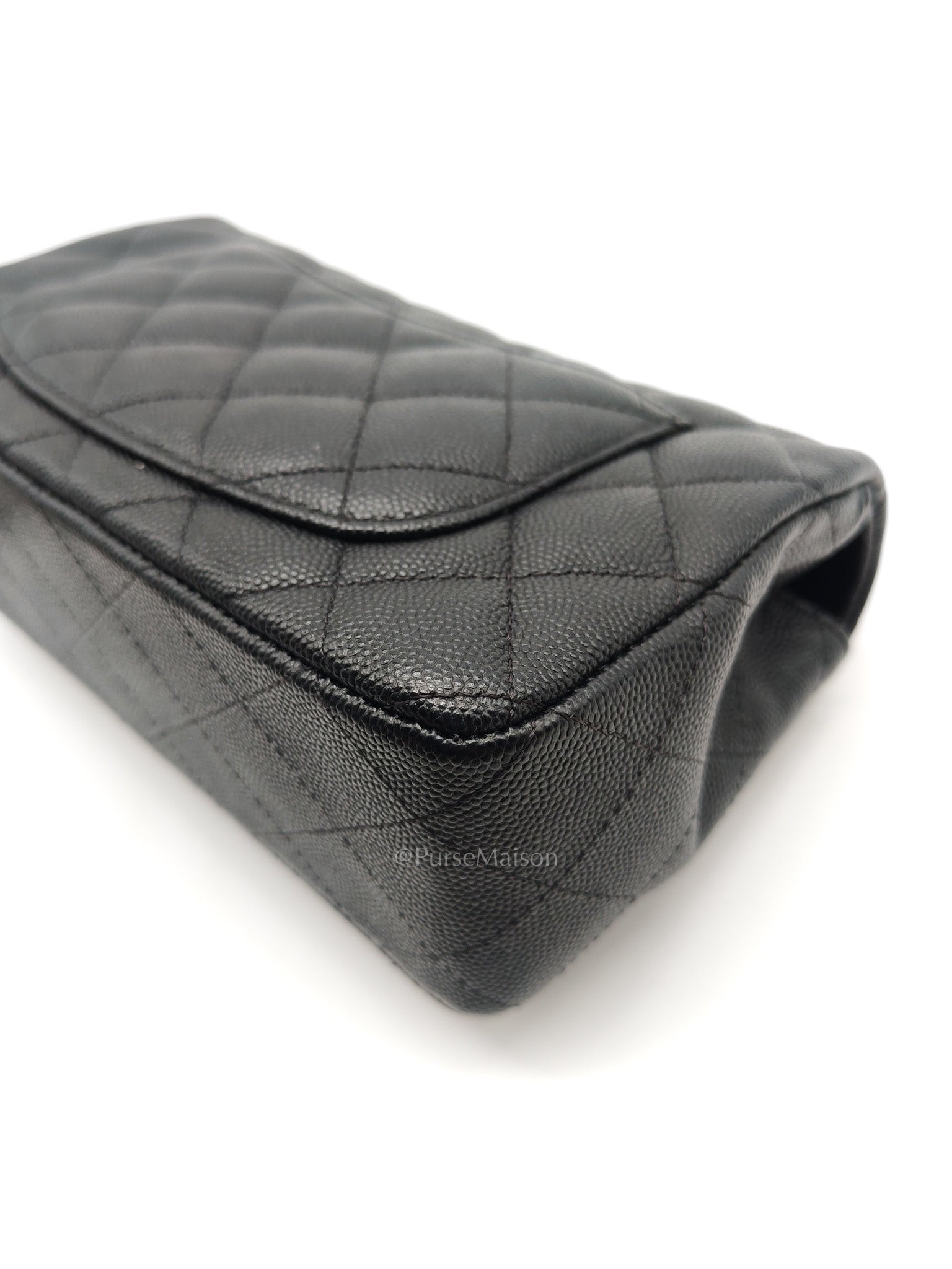 Mini Rectangular in Black Caviar Leather Silver Hardware (Series 26)