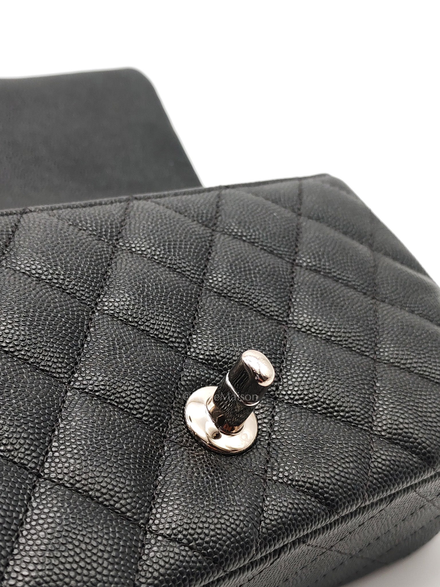 Mini Rectangular in Black Caviar Leather Silver Hardware (Series 26)