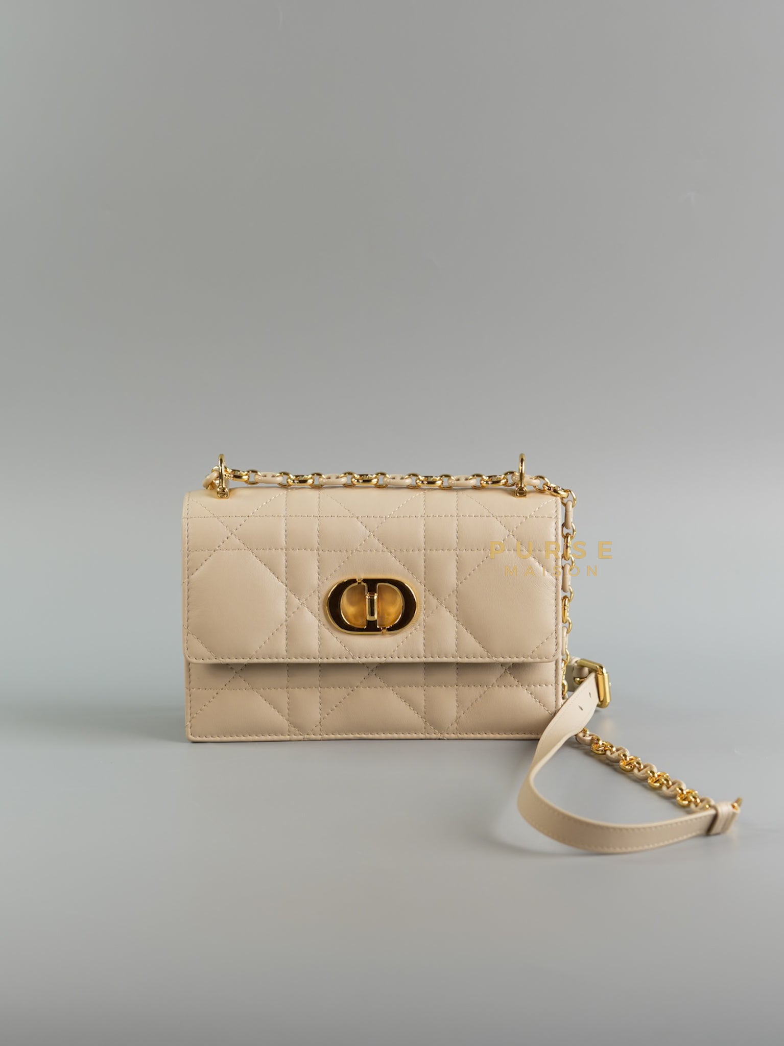 Miss Caro Mini Bag in Caramel Beige Macrocannage Lambskin | Purse Maison Luxury Bags Shop