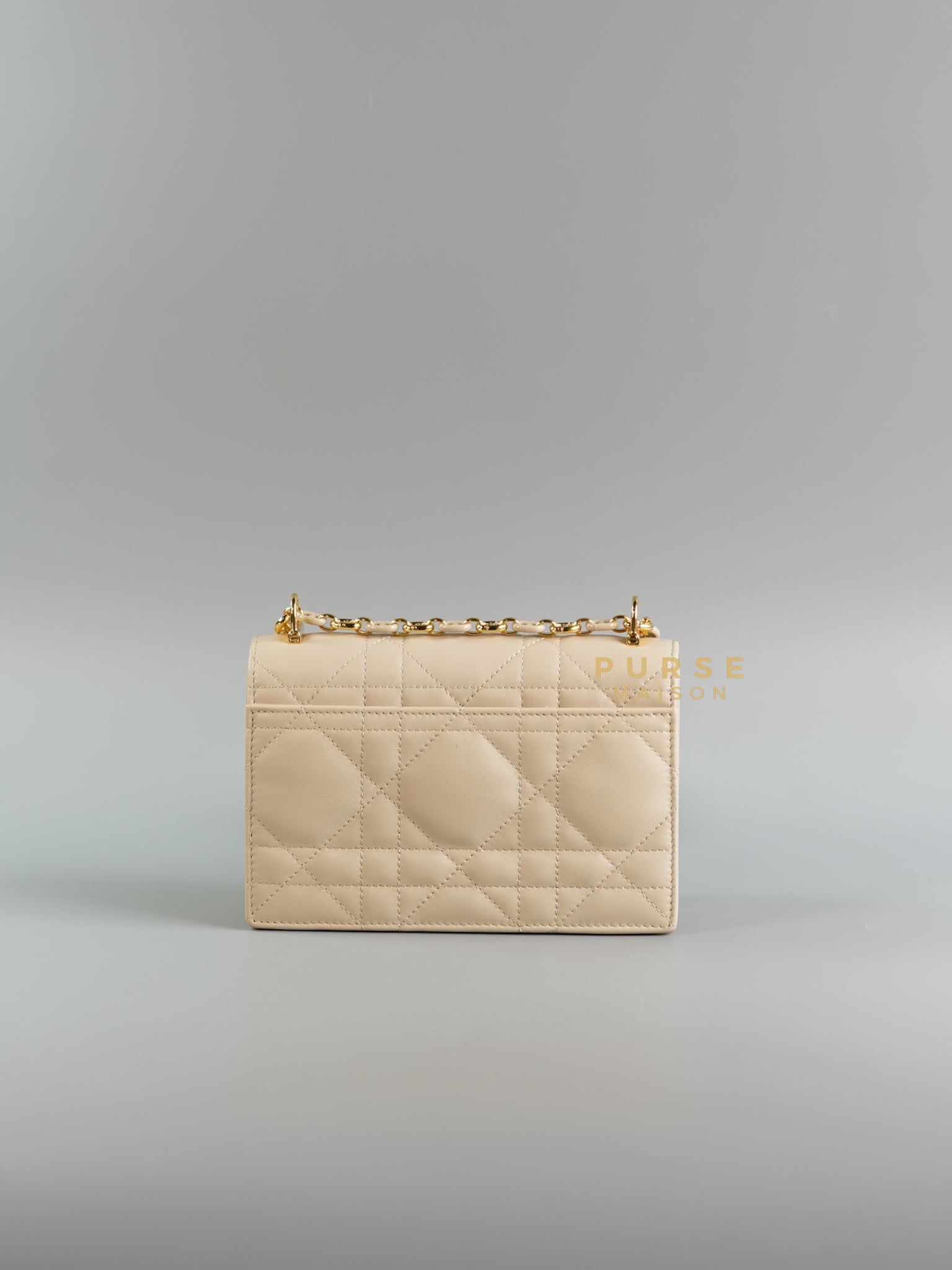 Miss Caro Mini Bag in Caramel Beige Macrocannage Lambskin | Purse Maison Luxury Bags Shop