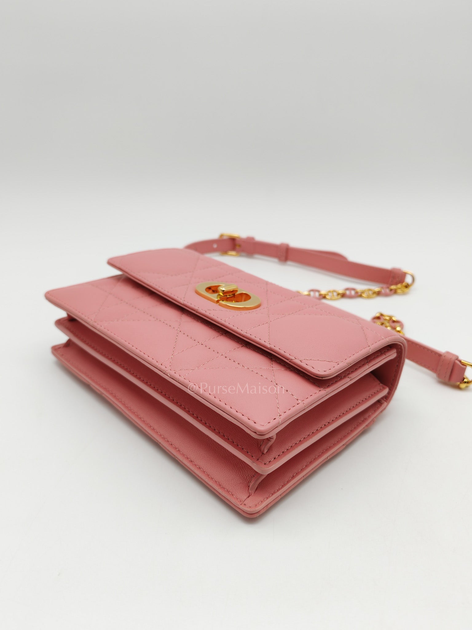 Miss Caro Mini in Pink Cannage Lambskin Leather Chain Bag | Purse Maison Luxury Bags Shop