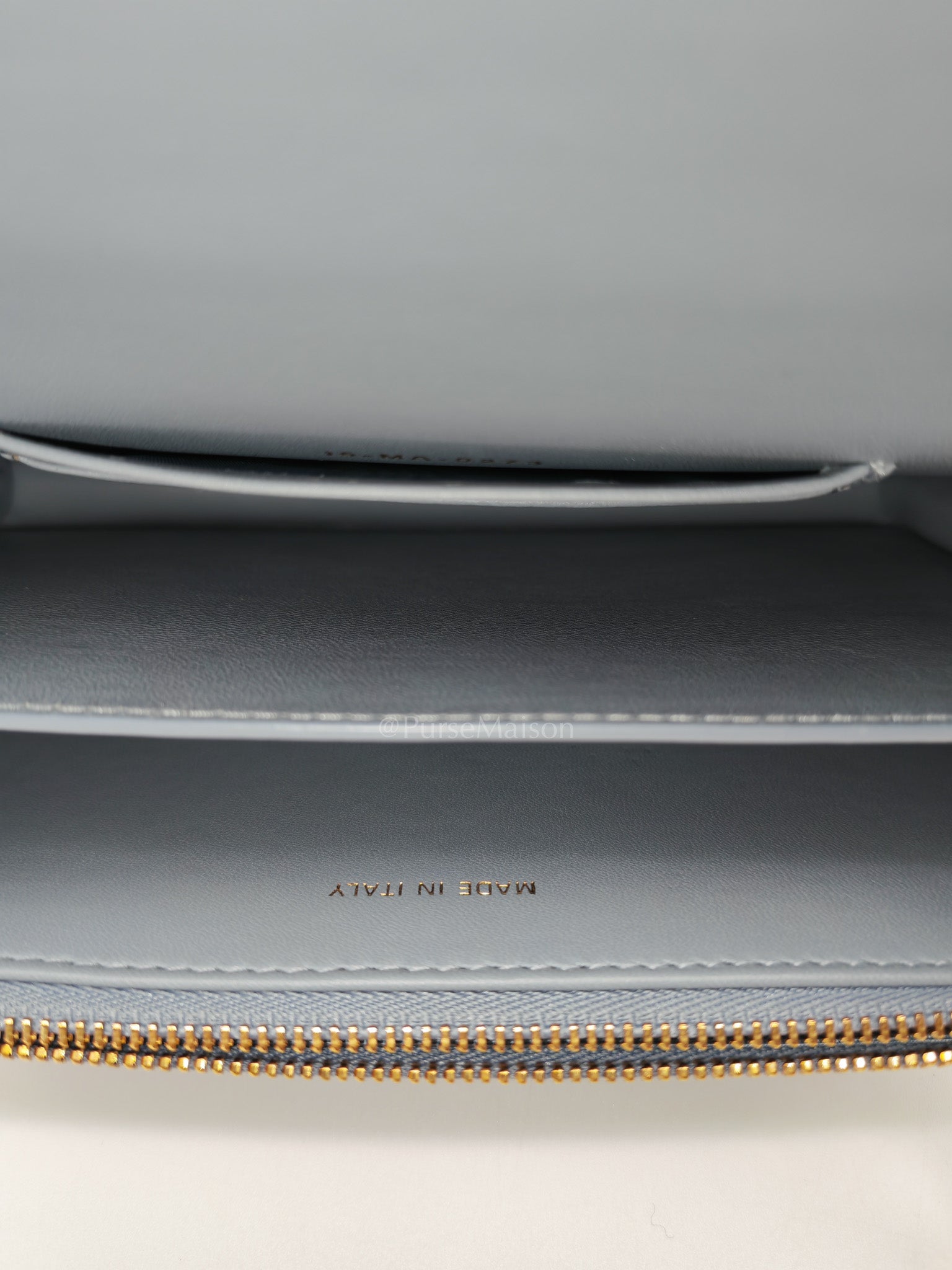 Miss Caro Mini Shoulder Bag in Cloud Blue Lambskin Leather Gold Hardware | Purse Maison Luxury Bags Shop