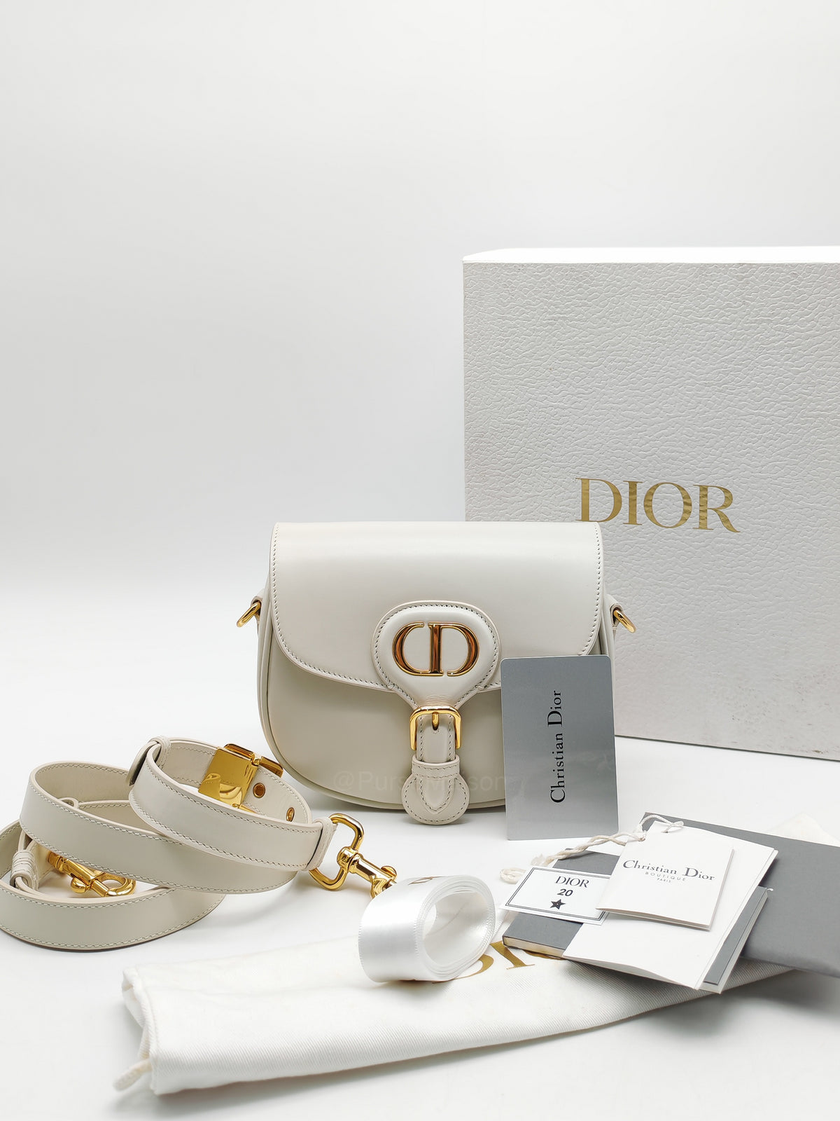 Christian Dior Bobby Small in Latte Box Calfskin Leather