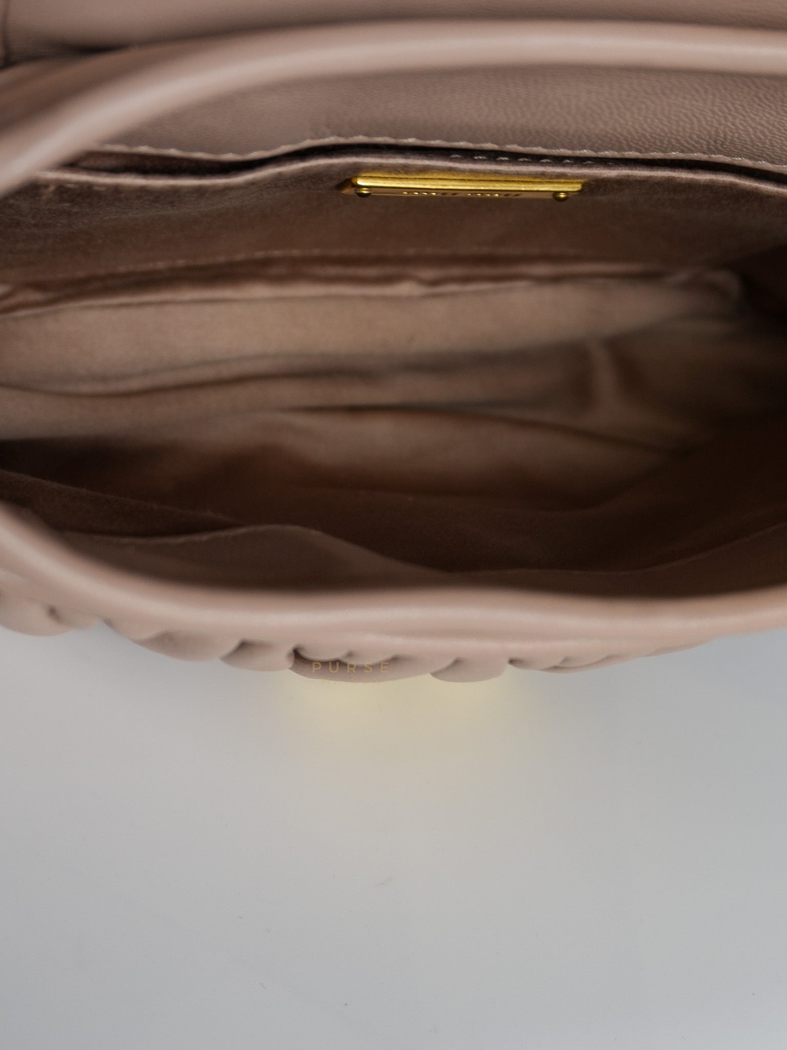 Bandoliera Matelasse Coffer Bag in Cammeo | Purse Maison Luxury Bags Shop