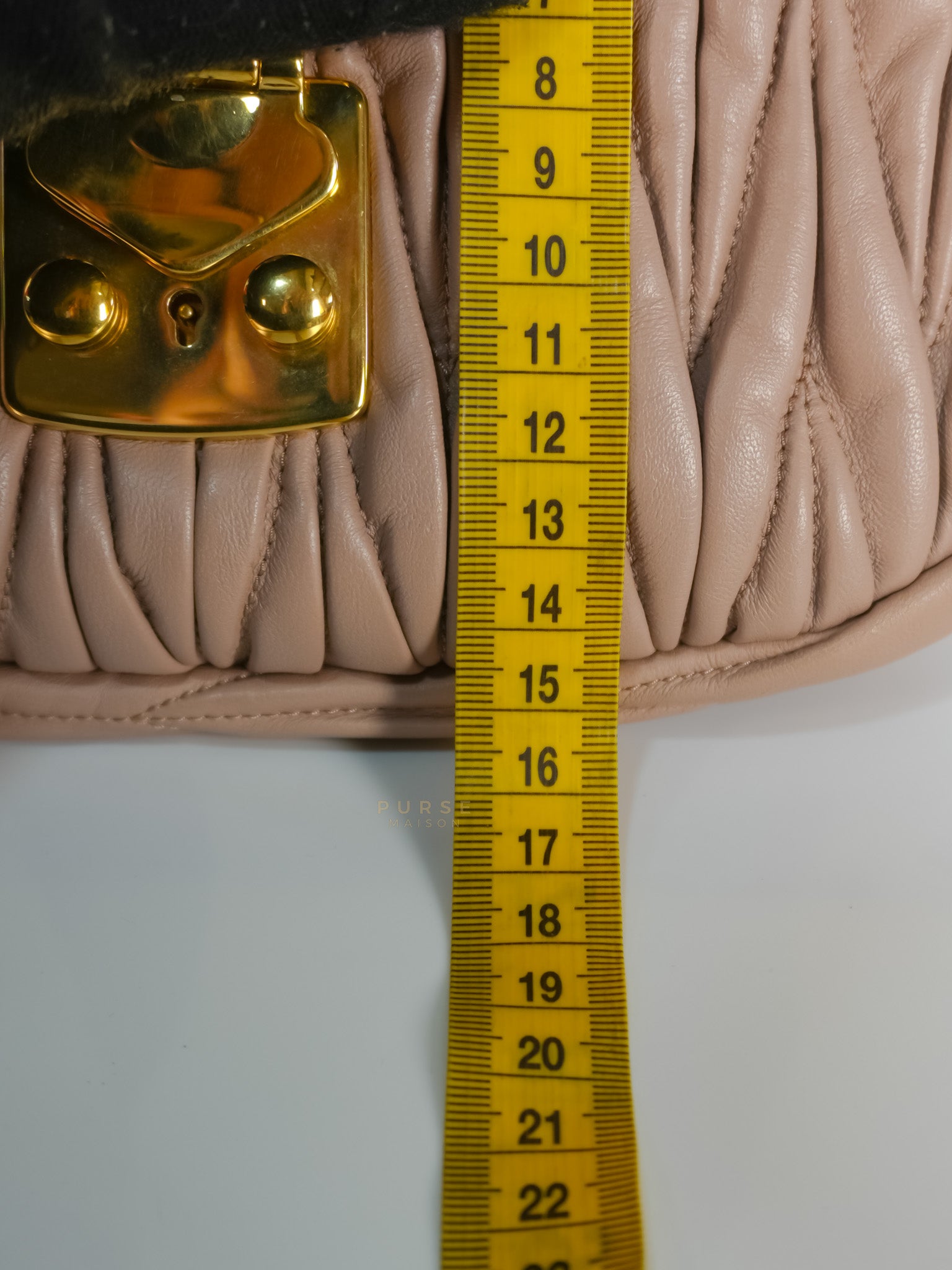 Bandoliera Matelasse Coffer Bag in Cammeo | Purse Maison Luxury Bags Shop