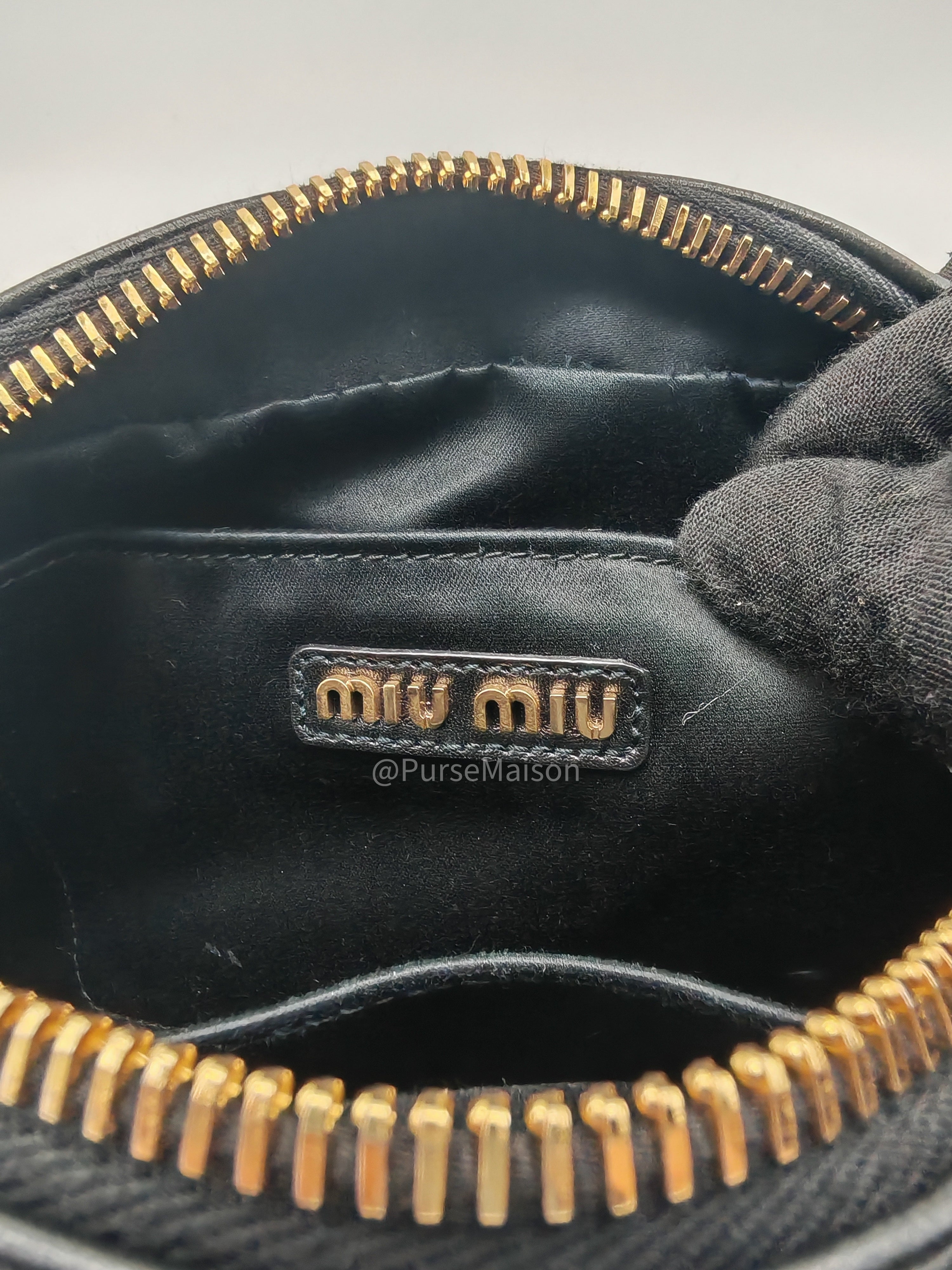 Miu Miu Arcadie Bag in Black Matelasse Nappa Leather and Gold Hardware