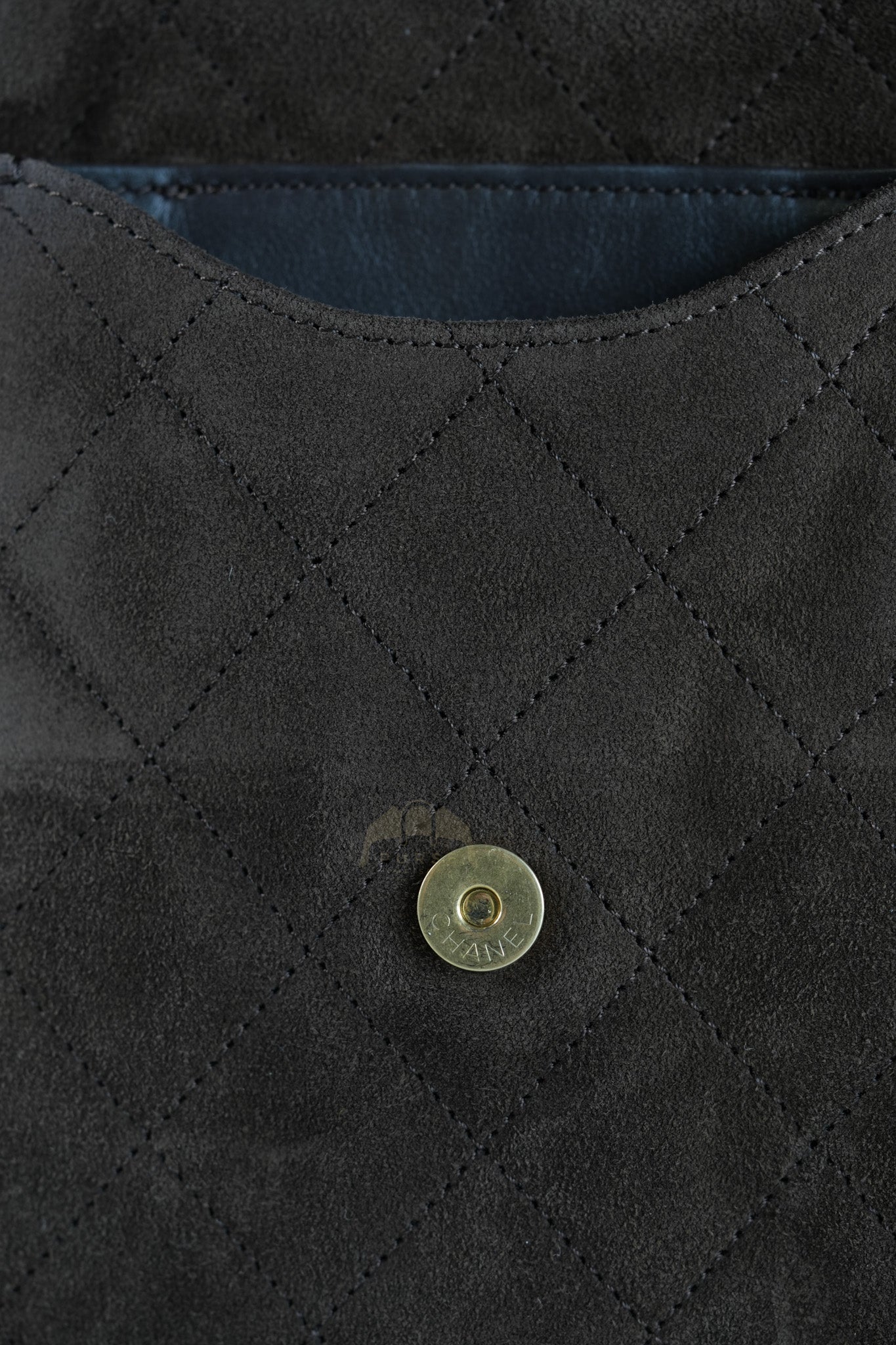 C25 Hobo Bag Medium in Brown Suede Calfskin Leather and Aged Gold Hardware (Microchip)