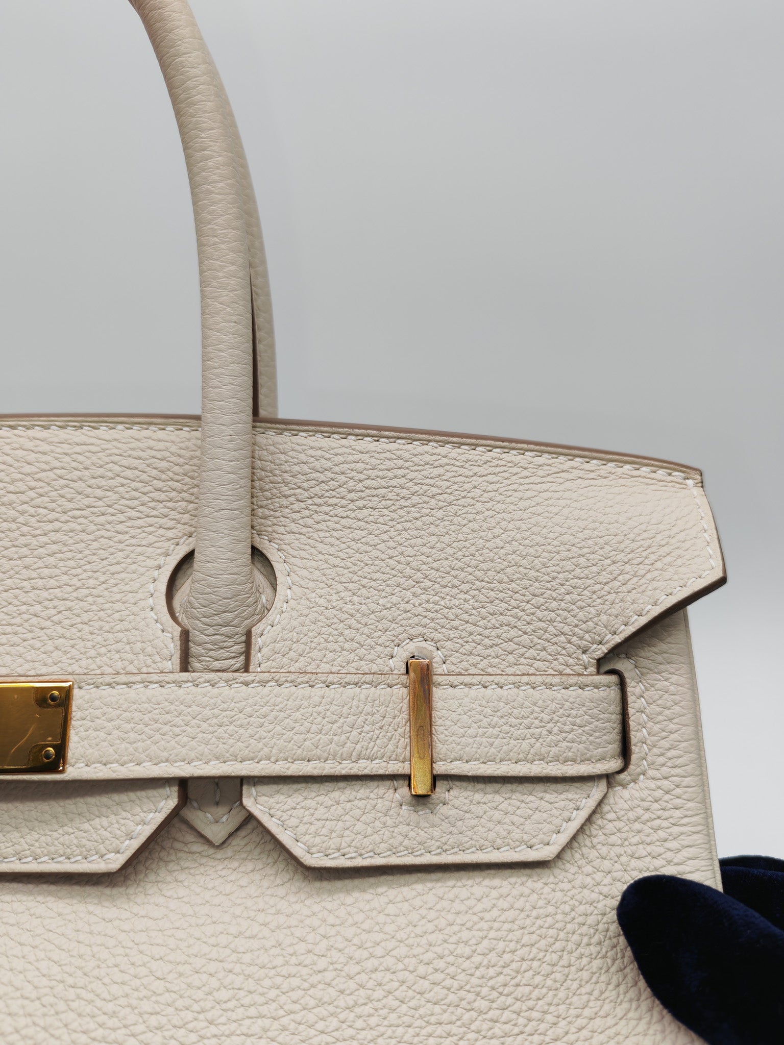 Birkin 30 Retourne in Craie Togo Leather and Gold Hardware Stamp Z (2021)