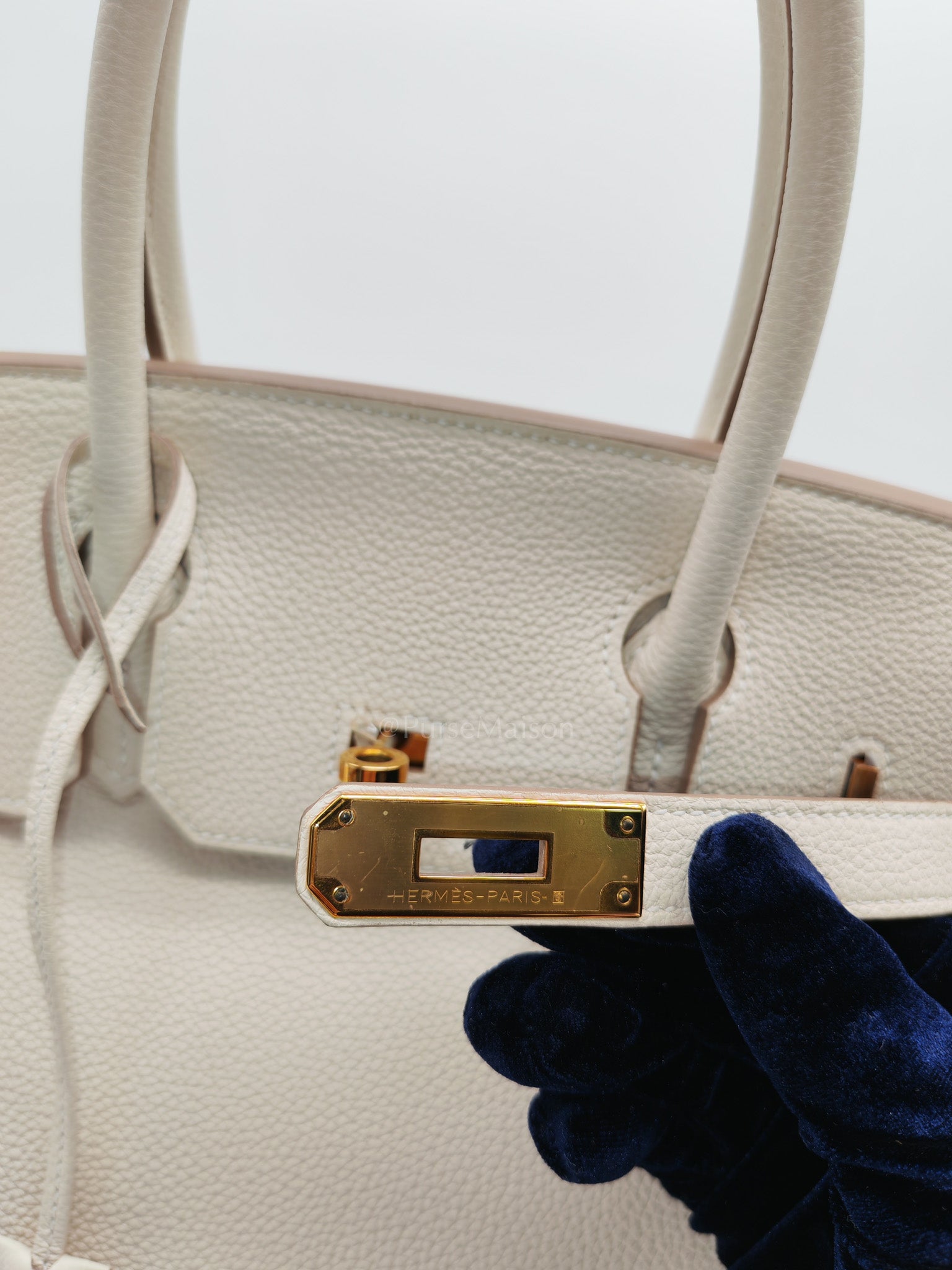 Birkin 30 Retourne in Craie Togo Leather and Gold Hardware Stamp Z (2021)