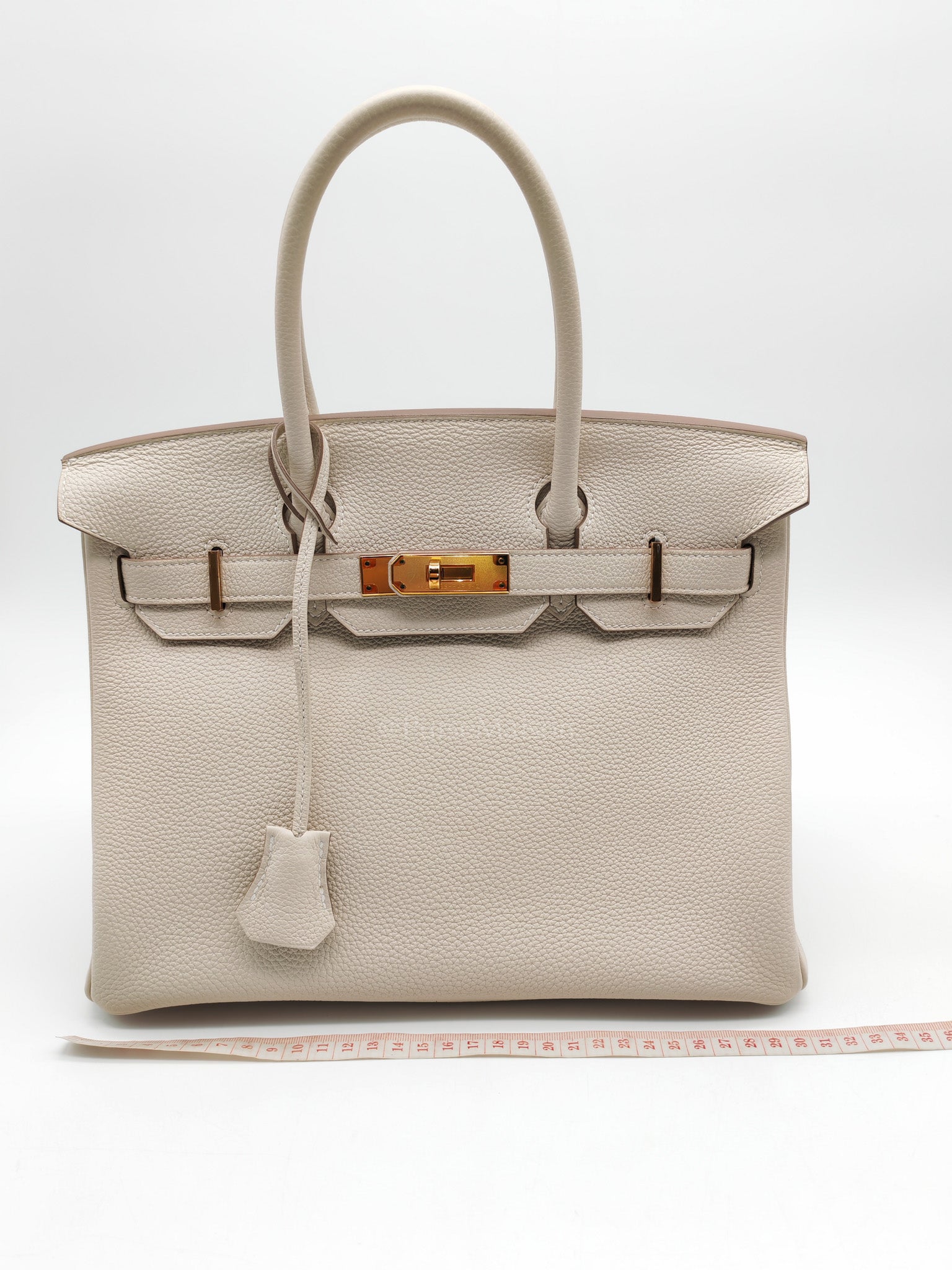 Birkin 30 Retourne in Craie Togo Leather and Gold Hardware Stamp Z (2021)