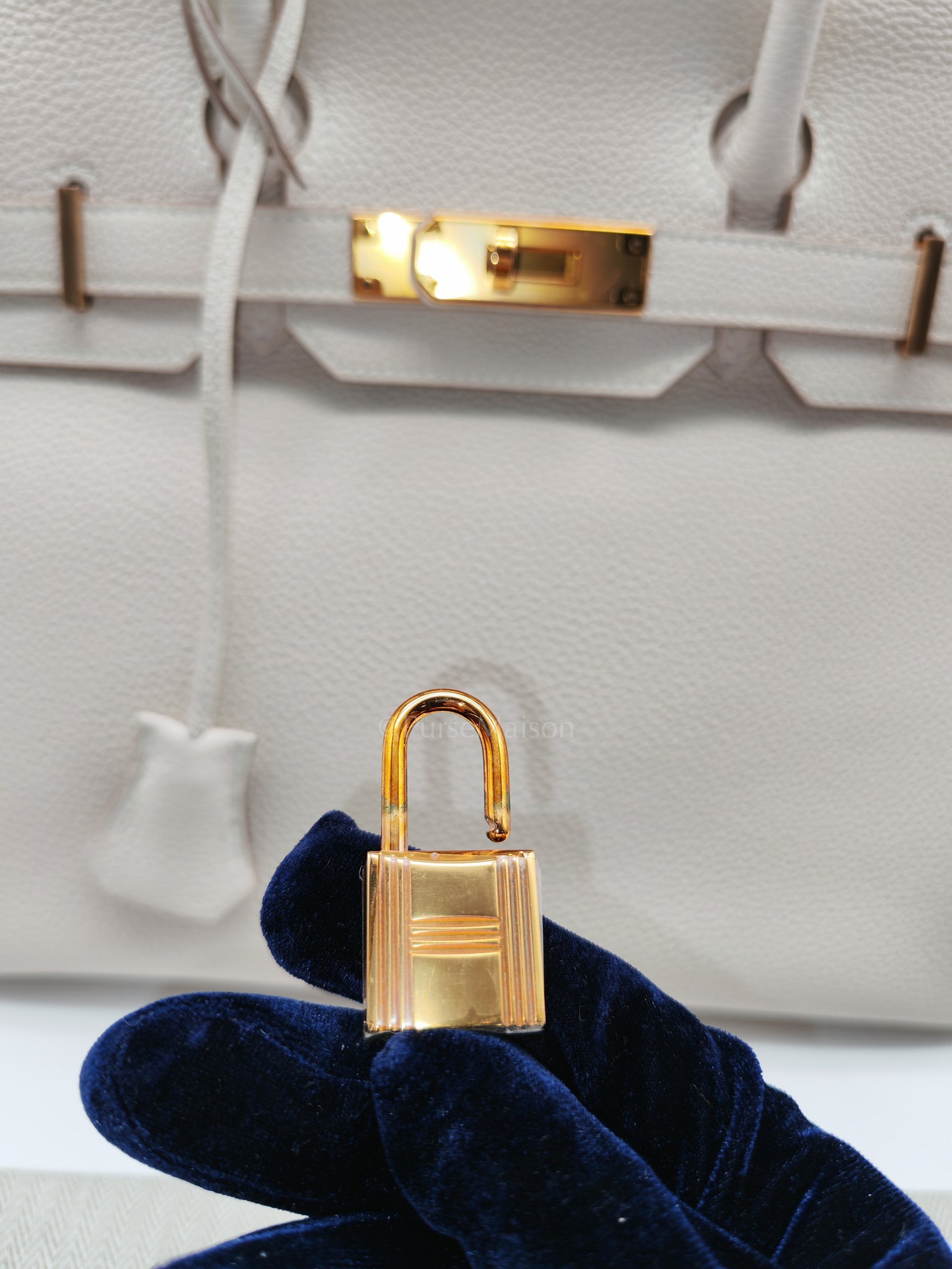 Birkin 30 Retourne in Craie Togo Leather and Gold Hardware Stamp Z (2021)