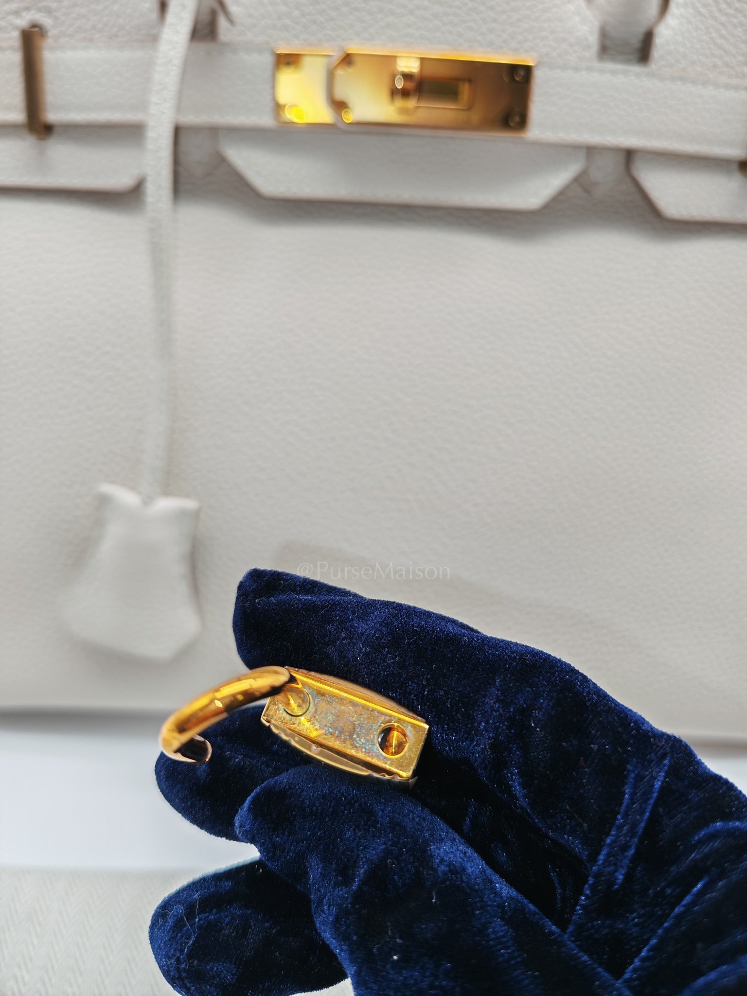 Birkin 30 Retourne in Craie Togo Leather and Gold Hardware Stamp Z (2021)