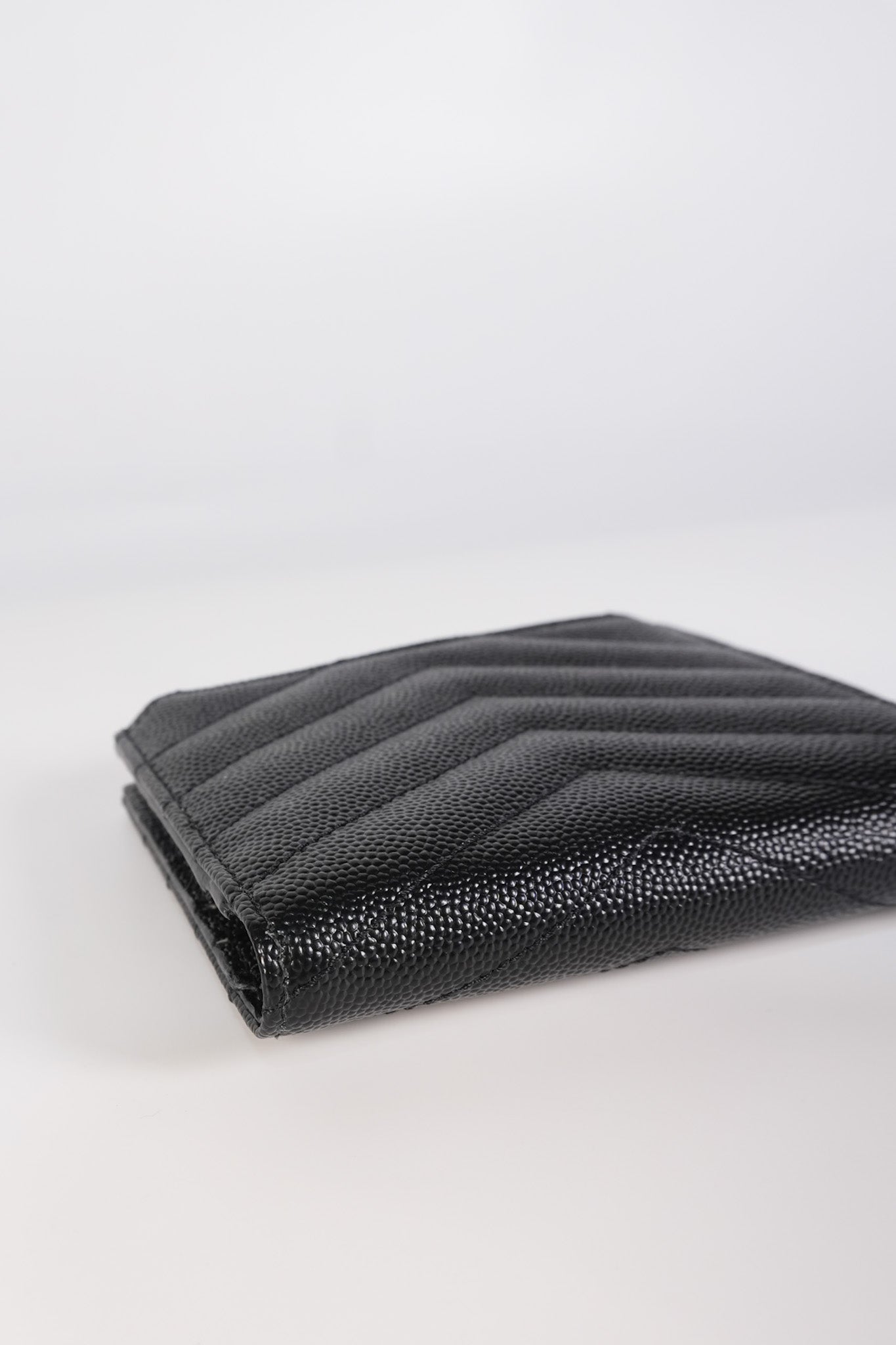 Monogram Black Bi-Fold Zip Wallet Matelasse Leather | Purse Maison Luxury Bags Shop