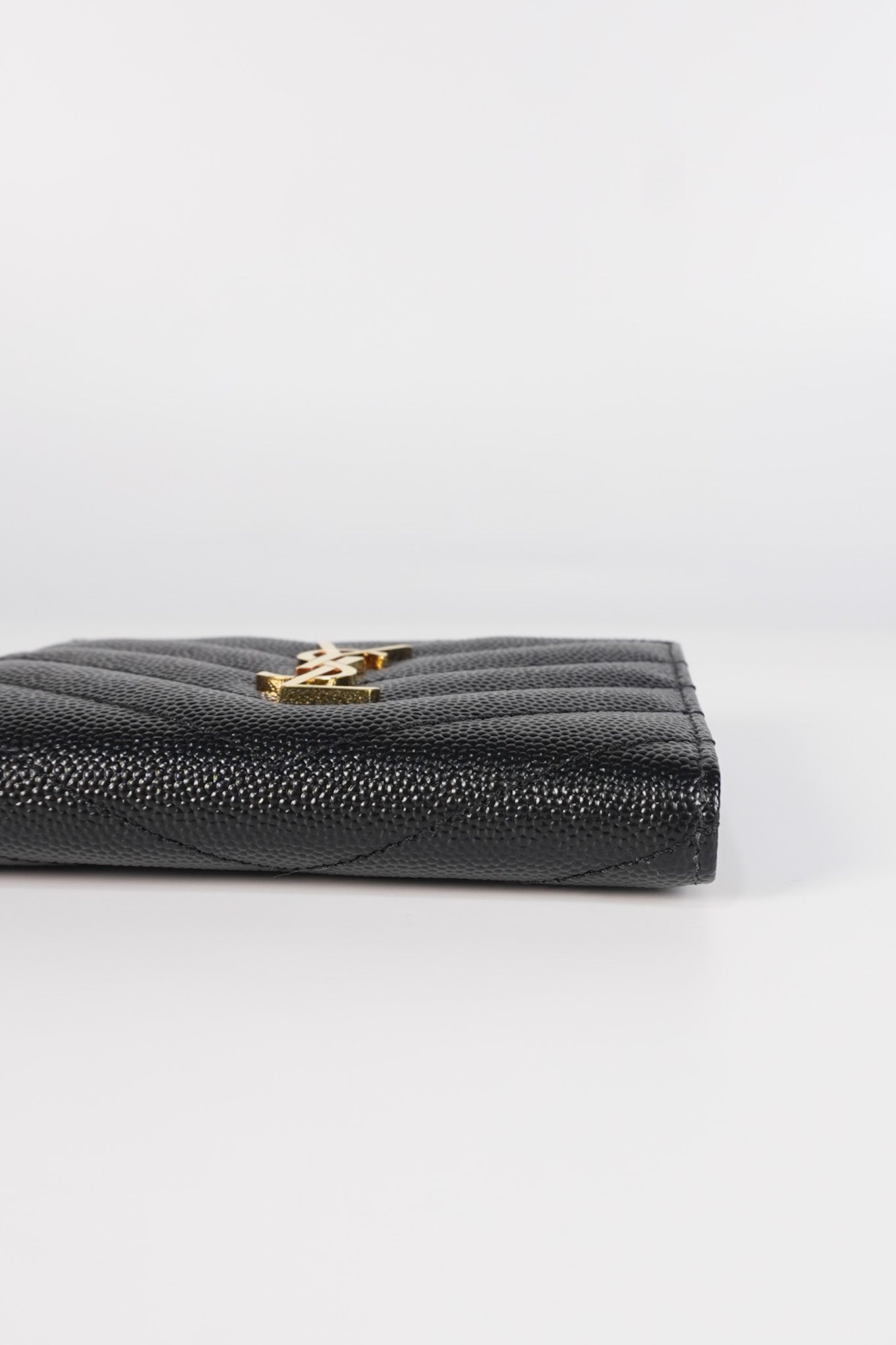 Monogram Black Bi-Fold Zip Wallet Matelasse Leather | Purse Maison Luxury Bags Shop