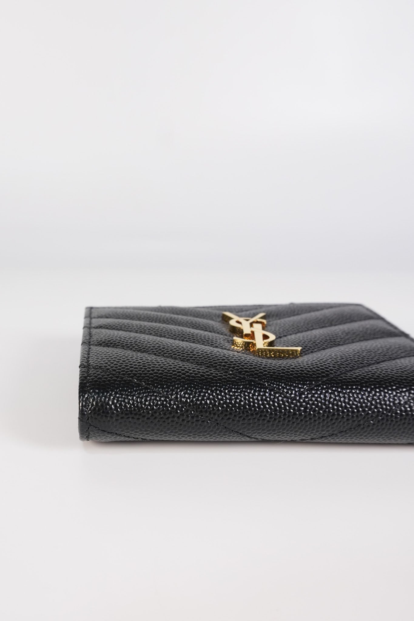 Monogram Black Bi-Fold Zip Wallet Matelasse Leather | Purse Maison Luxury Bags Shop