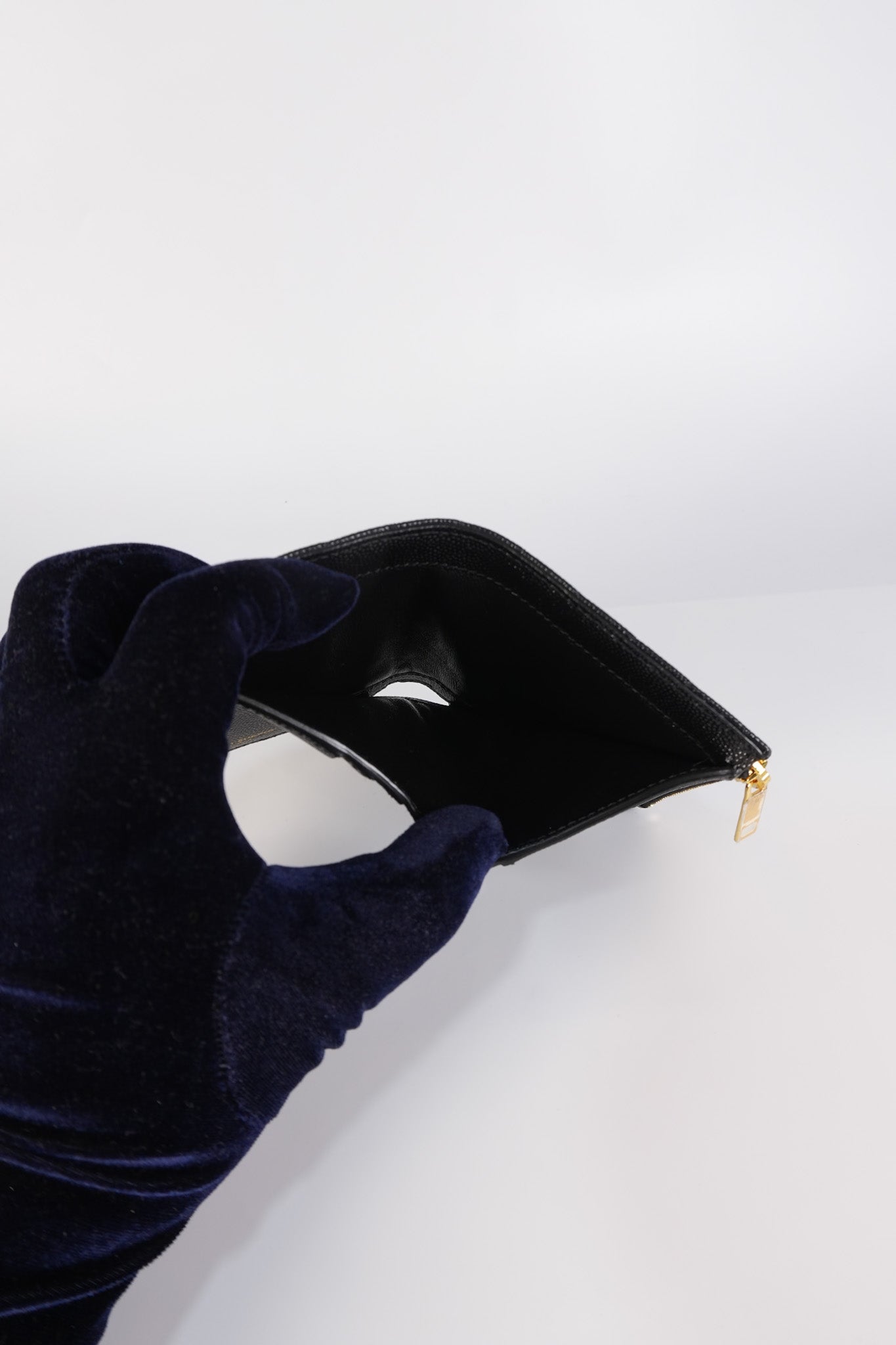 Monogram Black Bi-Fold Zip Wallet Matelasse Leather | Purse Maison Luxury Bags Shop