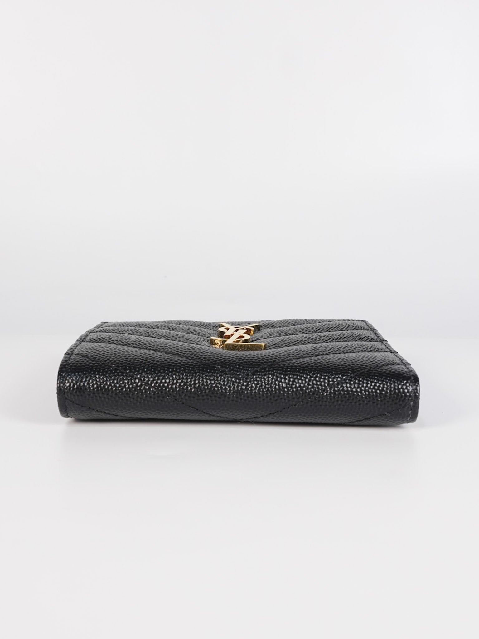 Monogram Black Bi-Fold Zip Wallet Matelasse Leather | Purse Maison Luxury Bags Shop