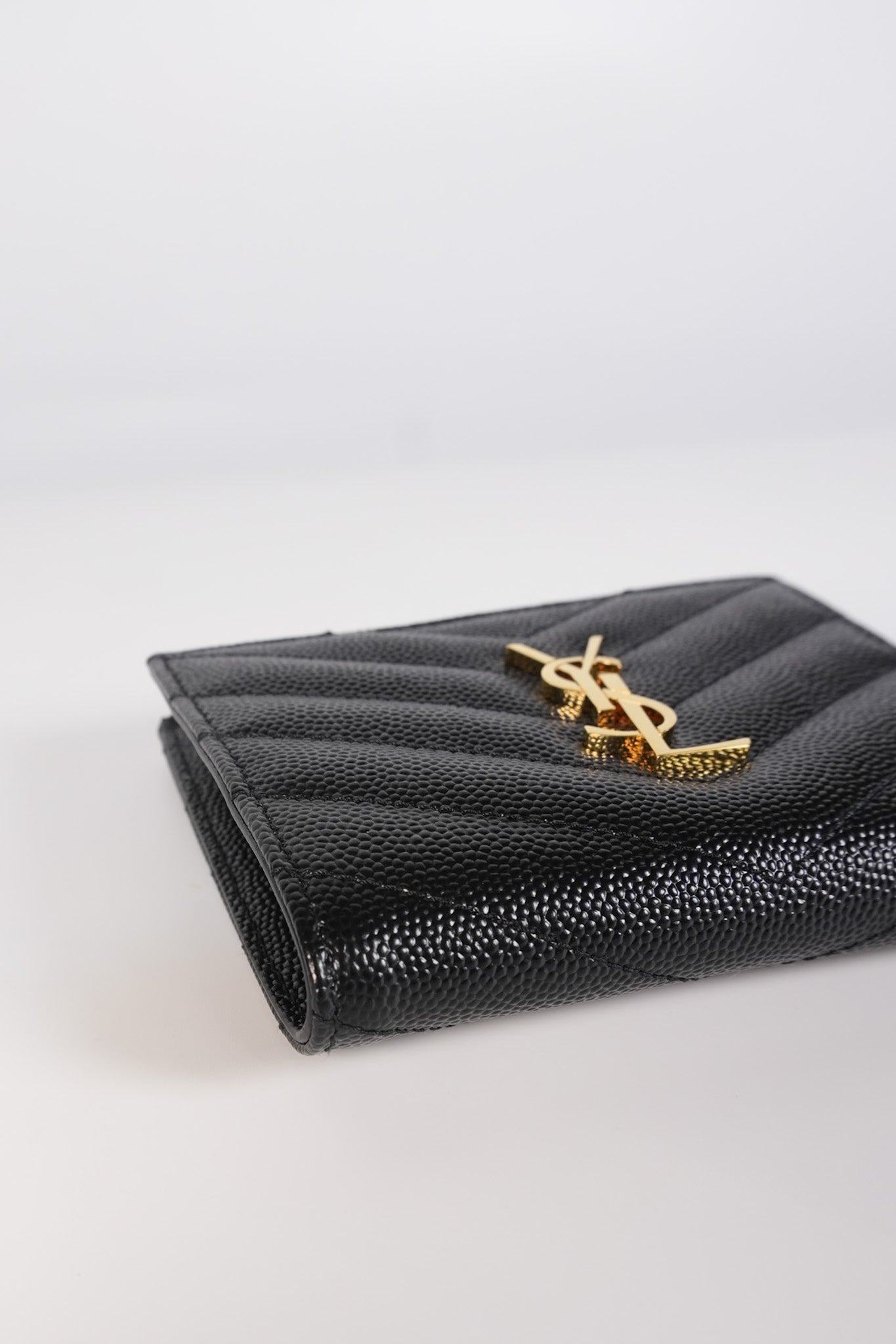 Monogram Black Bi-Fold Zip Wallet Matelasse Leather | Purse Maison Luxury Bags Shop