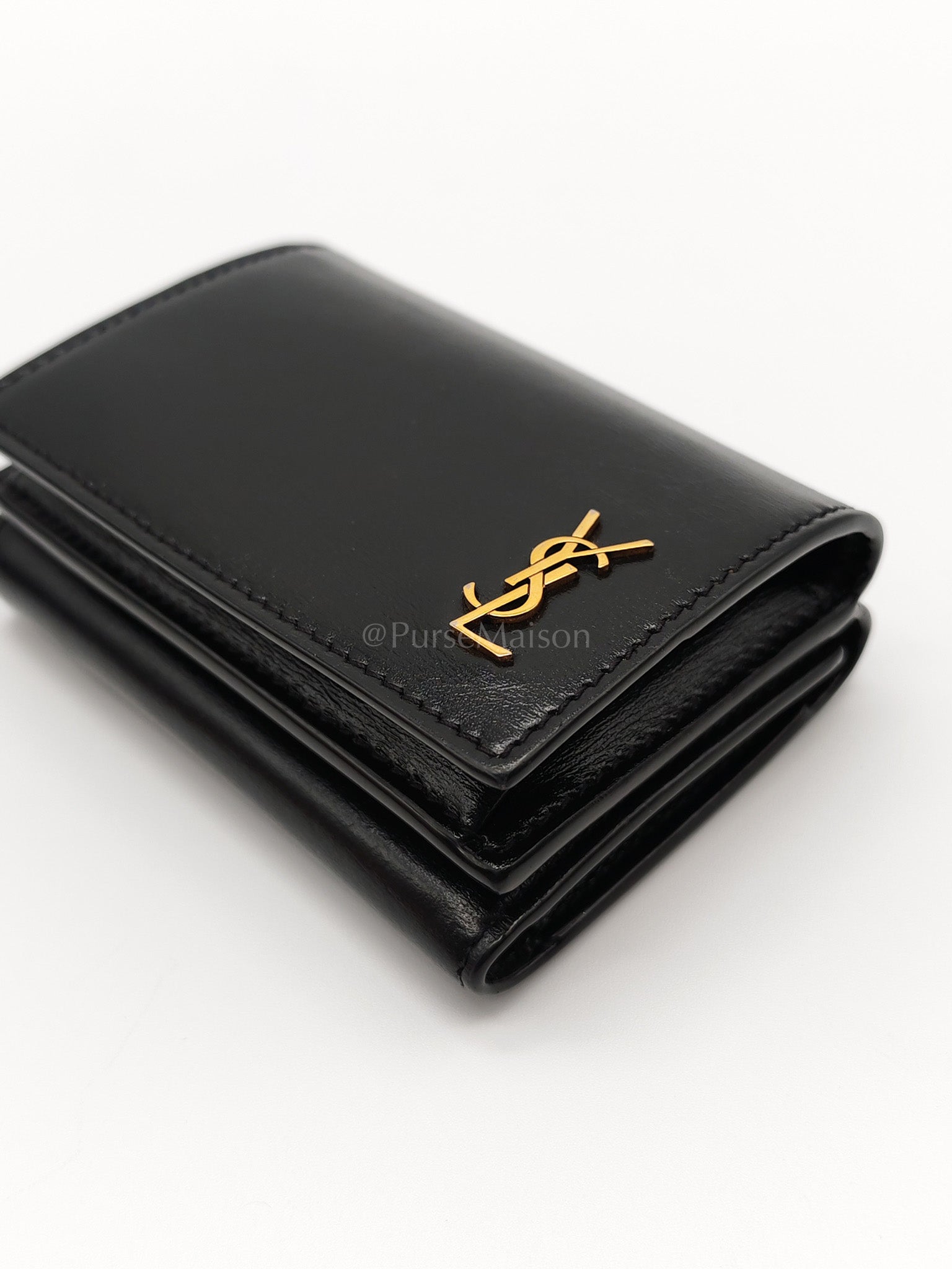 Monogram Portefeuille in Black Lambskin Leather with Coin Pouch Wallet | Purse Maison Luxury Bags Shop