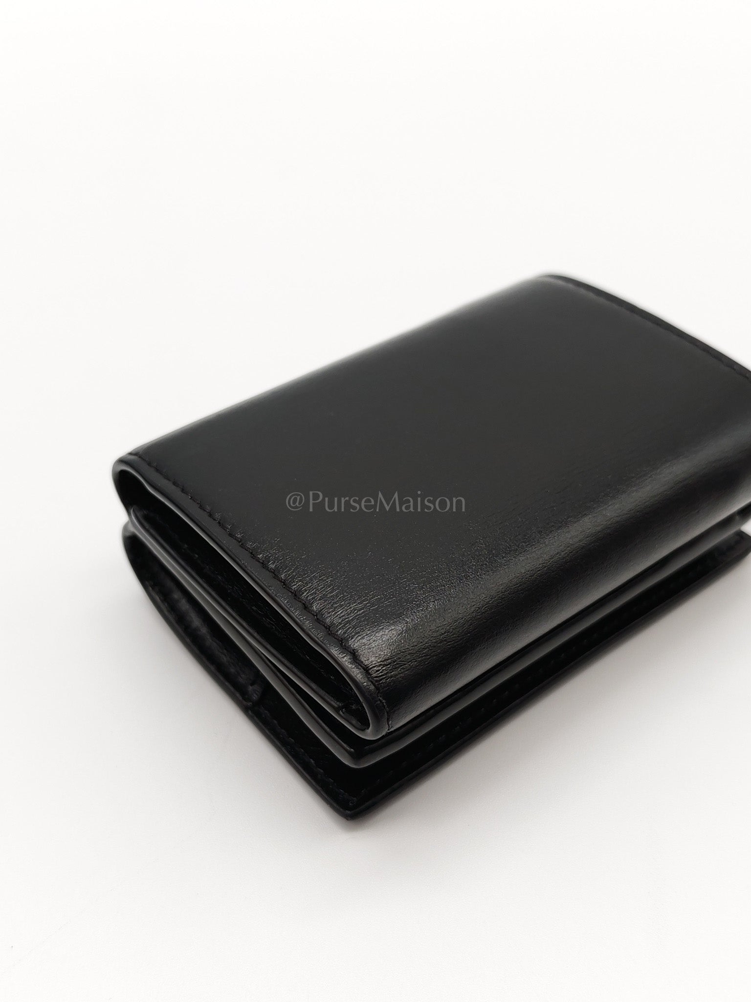 Monogram Portefeuille in Black Lambskin Leather with Coin Pouch Wallet | Purse Maison Luxury Bags Shop