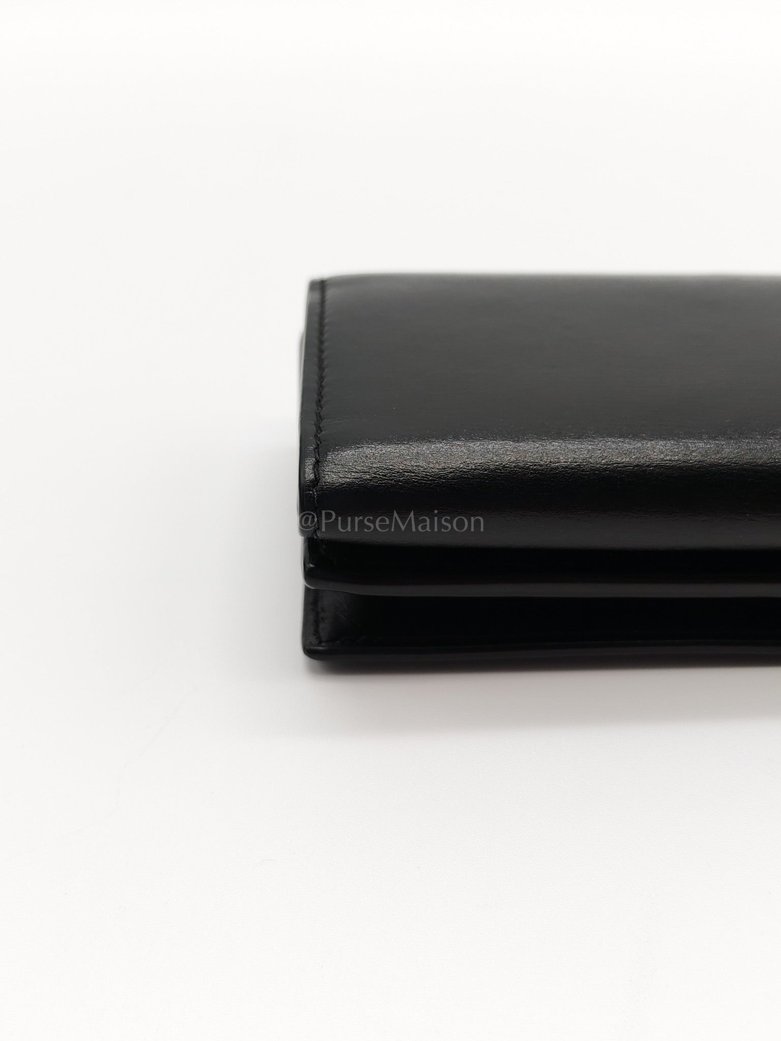 Monogram Portefeuille in Black Lambskin Leather with Coin Pouch Wallet | Purse Maison Luxury Bags Shop