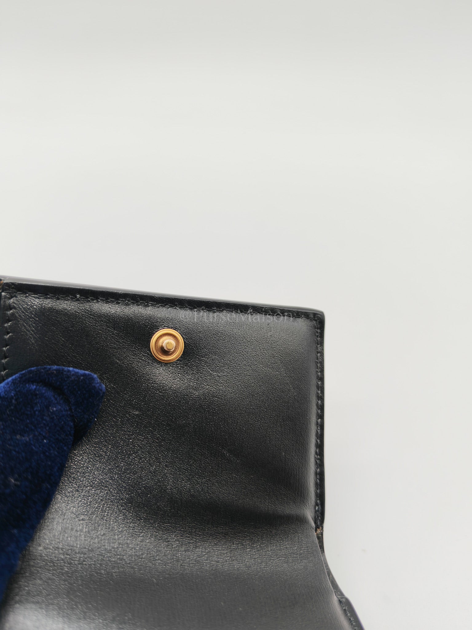 Monogram Portefeuille in Black Lambskin Leather with Coin Pouch Wallet | Purse Maison Luxury Bags Shop