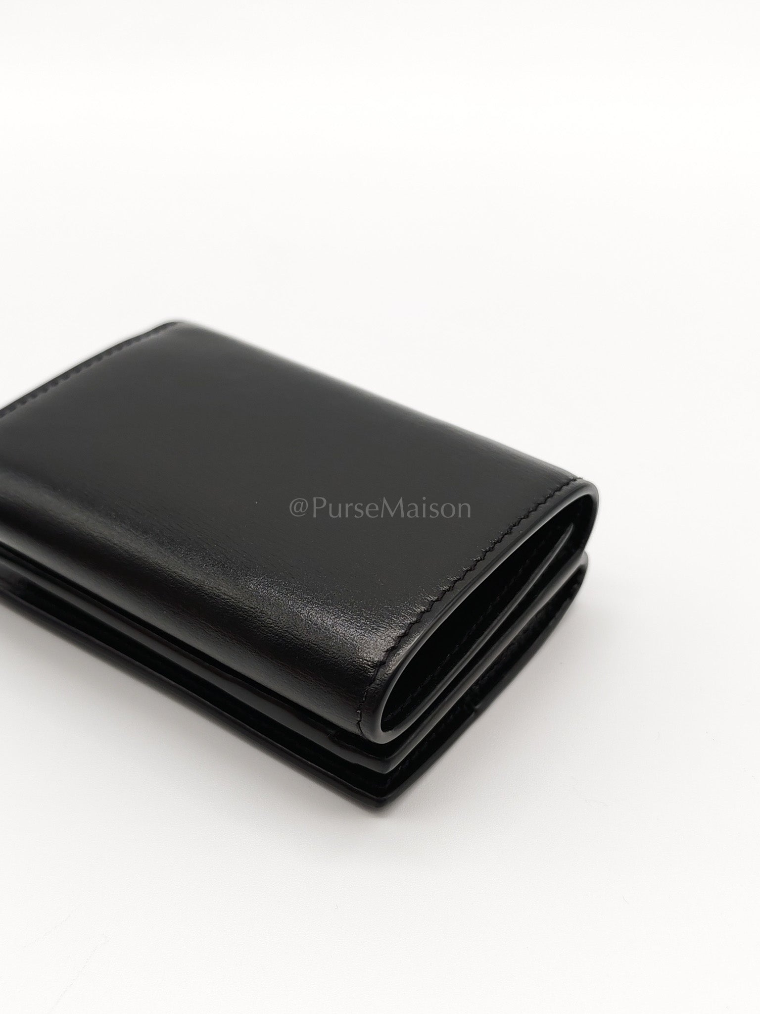 Monogram Portefeuille in Black Lambskin Leather with Coin Pouch Wallet | Purse Maison Luxury Bags Shop
