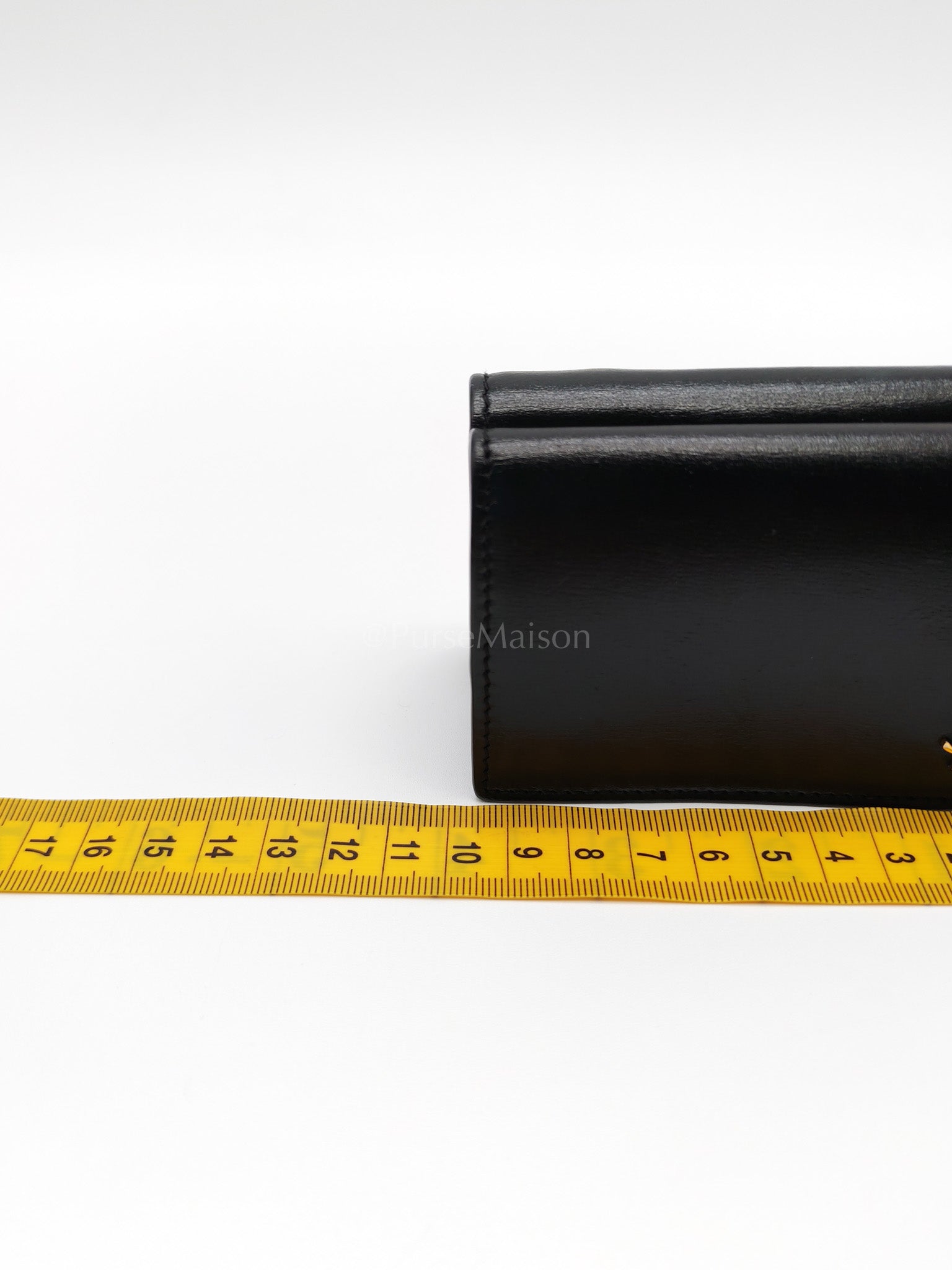 Monogram Portefeuille in Black Lambskin Leather with Coin Pouch Wallet | Purse Maison Luxury Bags Shop