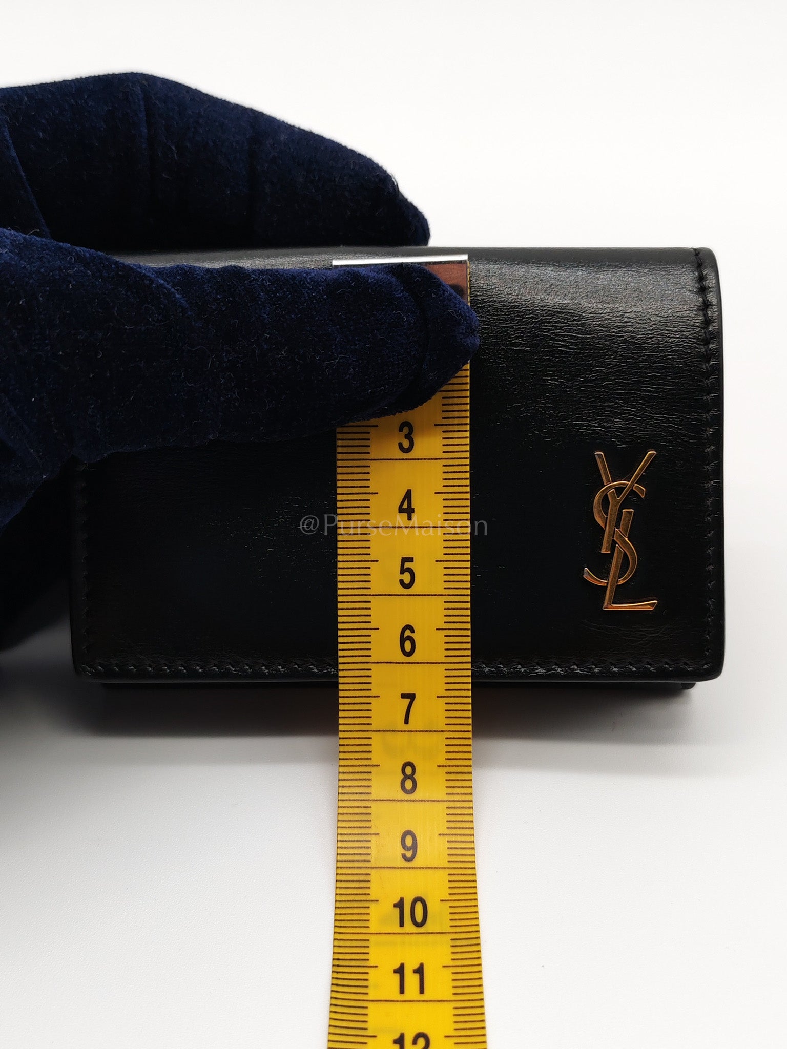 Monogram Portefeuille in Black Lambskin Leather with Coin Pouch Wallet | Purse Maison Luxury Bags Shop