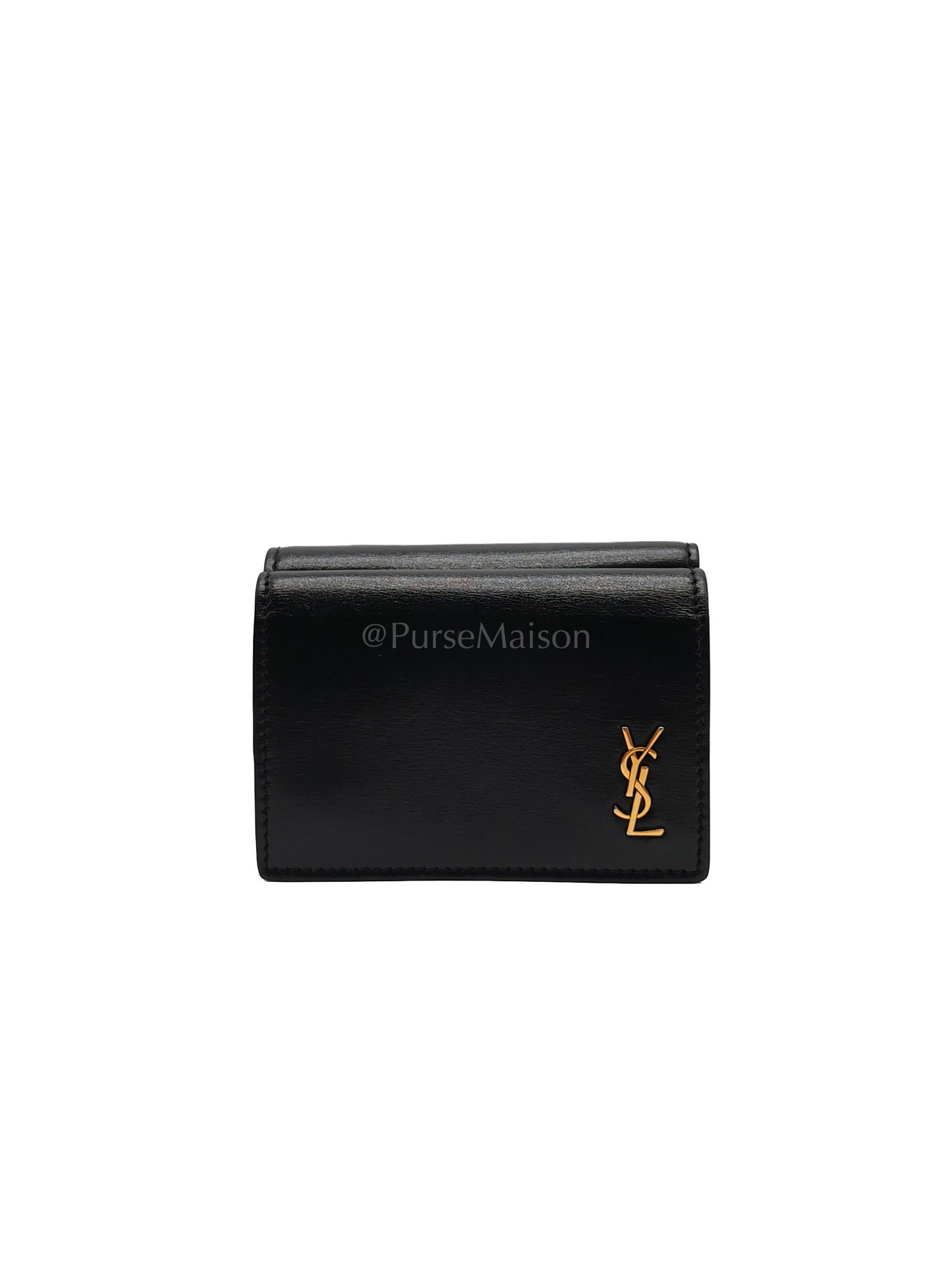 Monogram Portefeuille in Black Lambskin Leather with Coin Pouch Wallet | Purse Maison Luxury Bags Shop