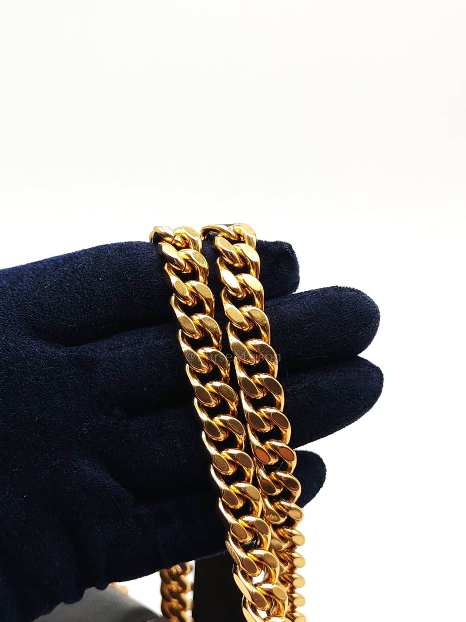 Monogram Vicky Chain Bag Small in Black Lambskin Leather & Gold Hardware | Purse Maison Luxury Bags Shop
