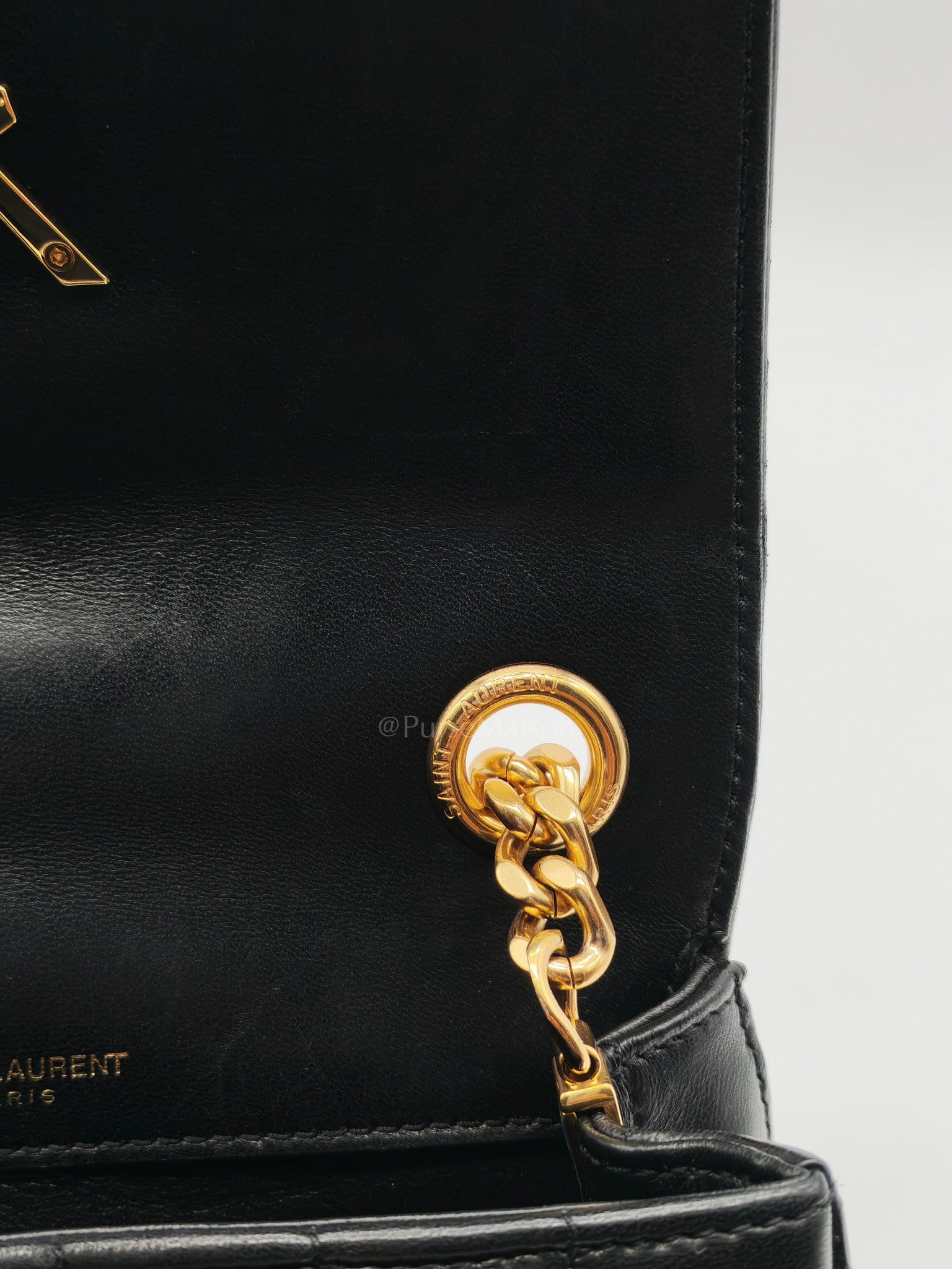 Monogram Vicky Chain Bag Small in Black Lambskin Leather & Gold Hardware | Purse Maison Luxury Bags Shop