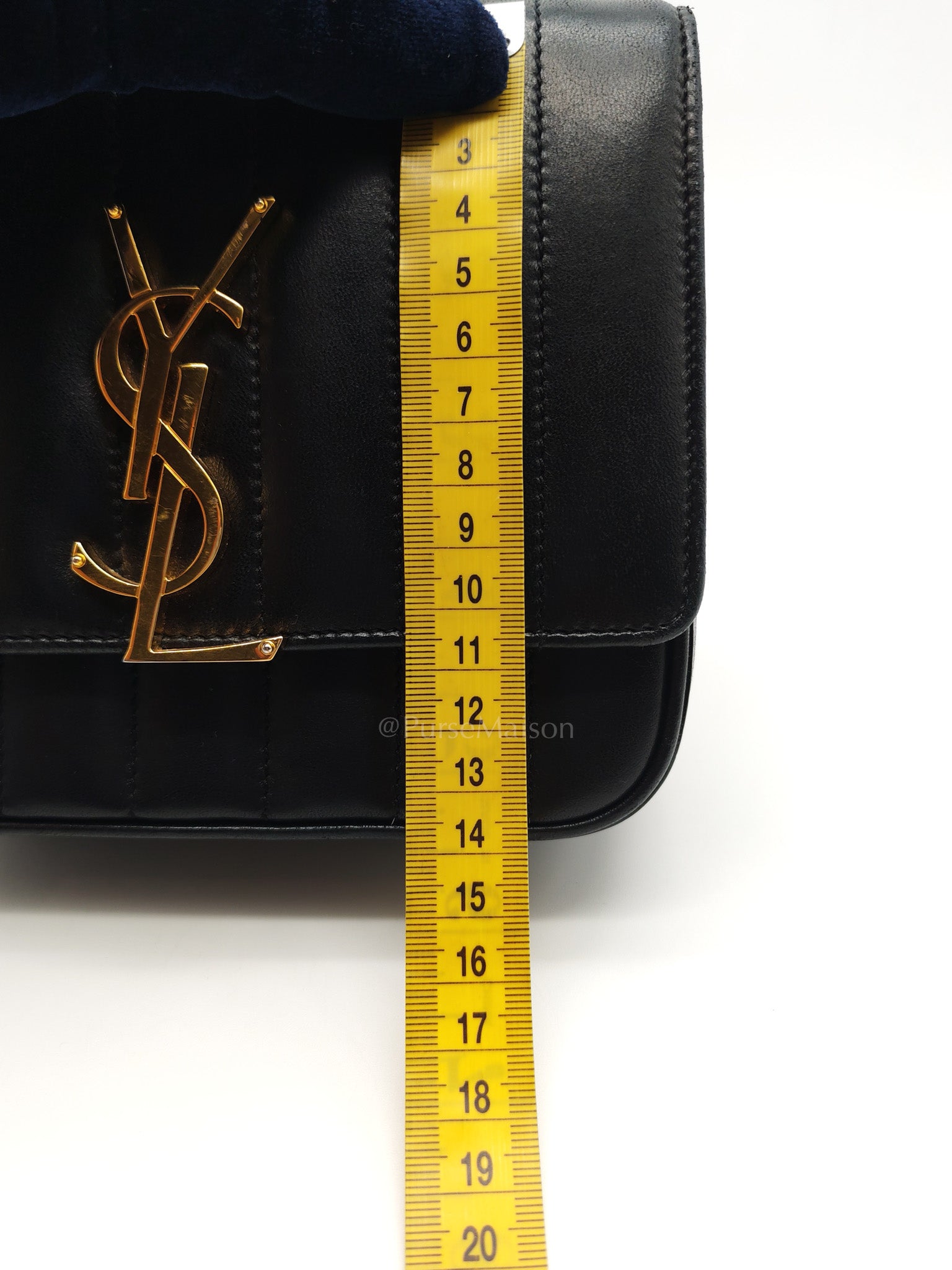 Monogram Vicky Chain Bag Small in Black Lambskin Leather & Gold Hardware | Purse Maison Luxury Bags Shop