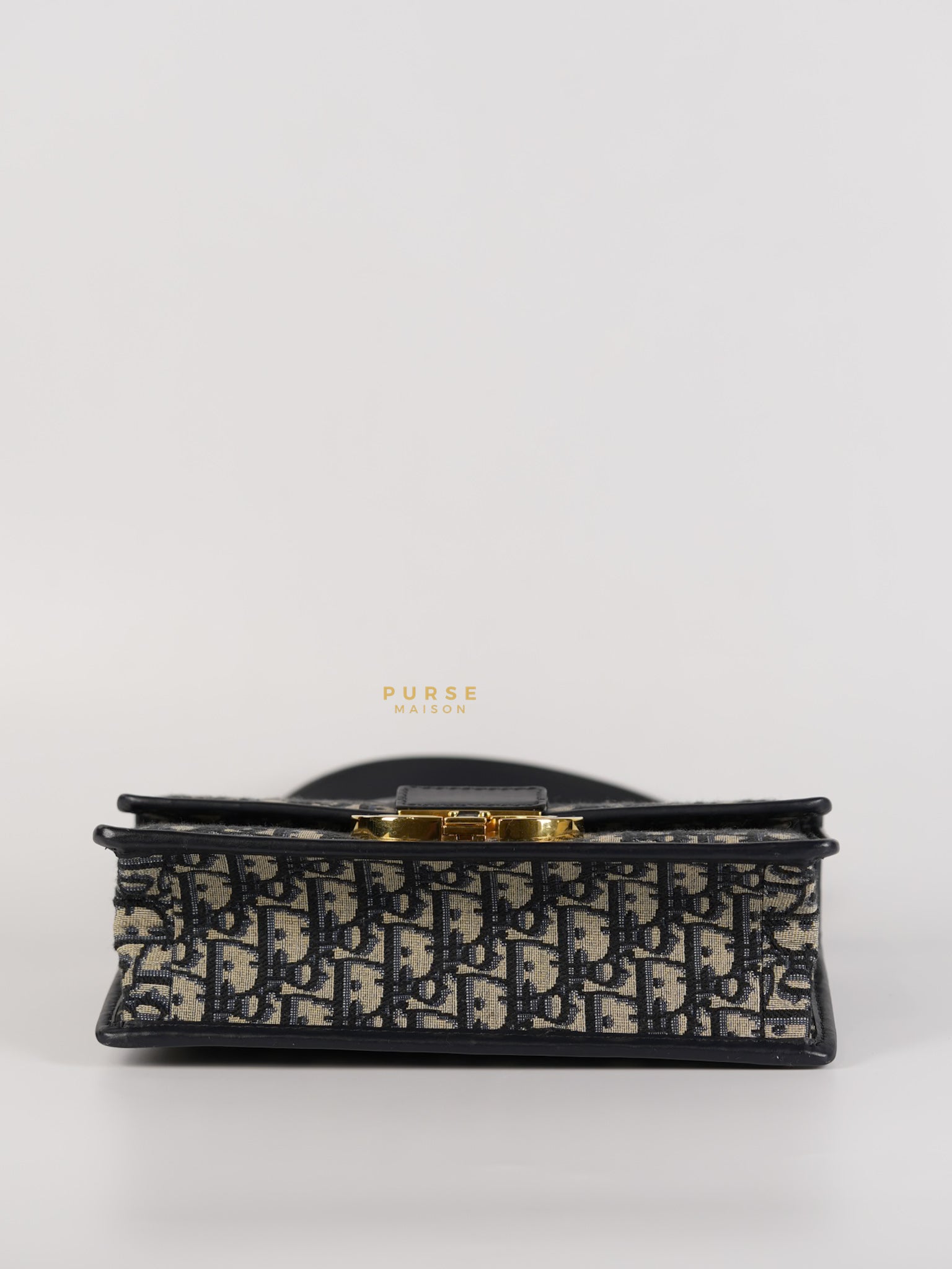 Montaigne 30 Navy Blue Oblique Embroidery Chain Bag in Gold Hardware | Purse Maison Luxury Bags Shop