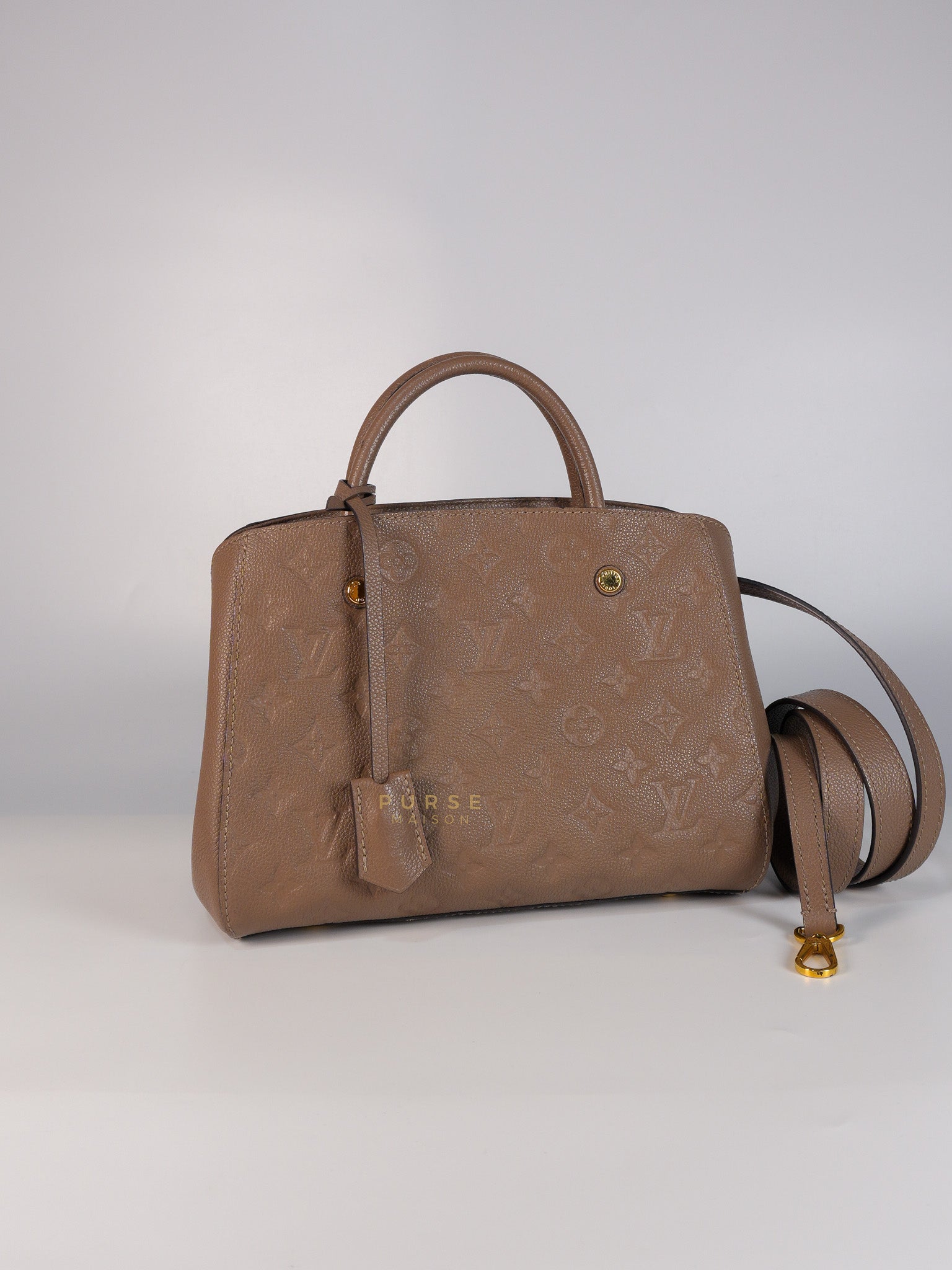 Montaigne BB in Taupe Monogram Empreinte Leather (Date Code: SP1197) | Purse Maison Luxury Bags Shop