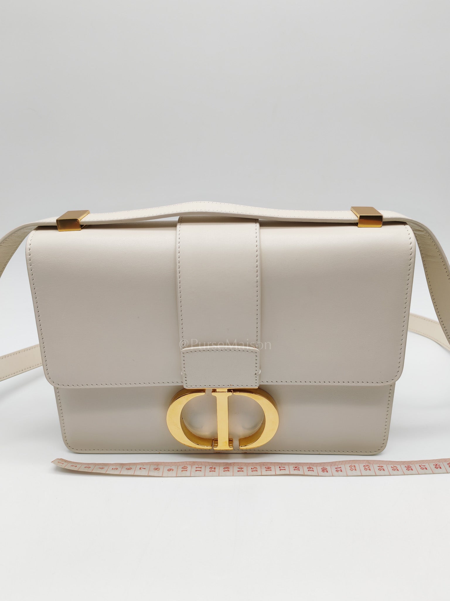 Montaigne in Medium White Calfskin Leather Crossbody Bag | Purse Maison Luxury Bags Shop