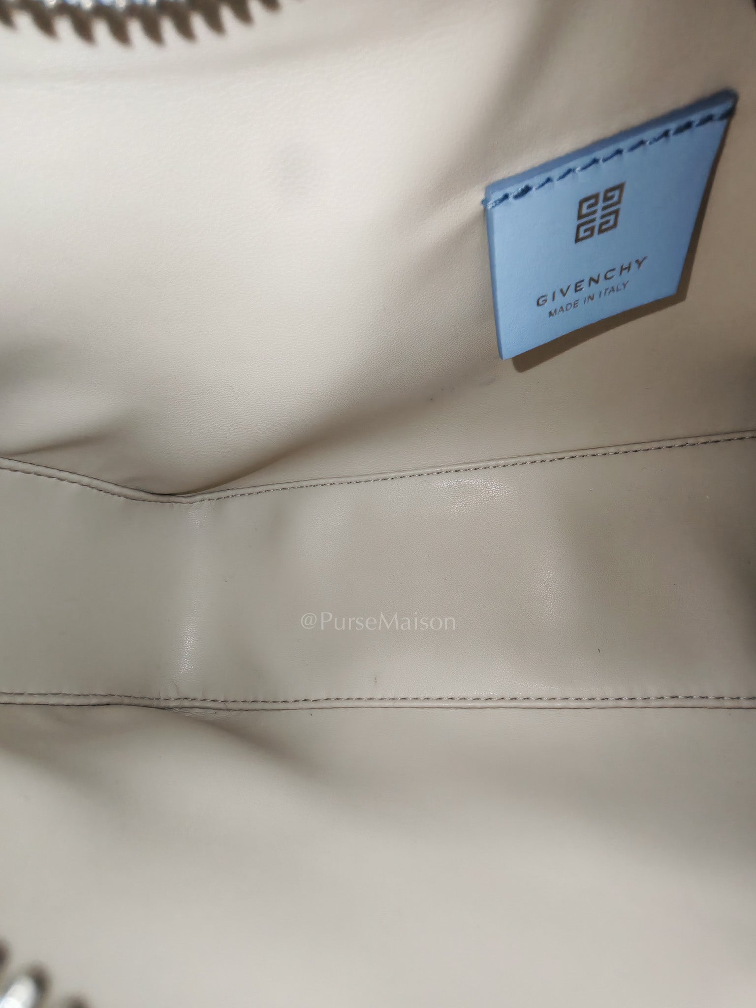 Moon Cut Out Shoulder Bag Small in Baby Blue Smooth Calfskin Leather & Silver Hardware | Purse Maison Luxury Bags Shop