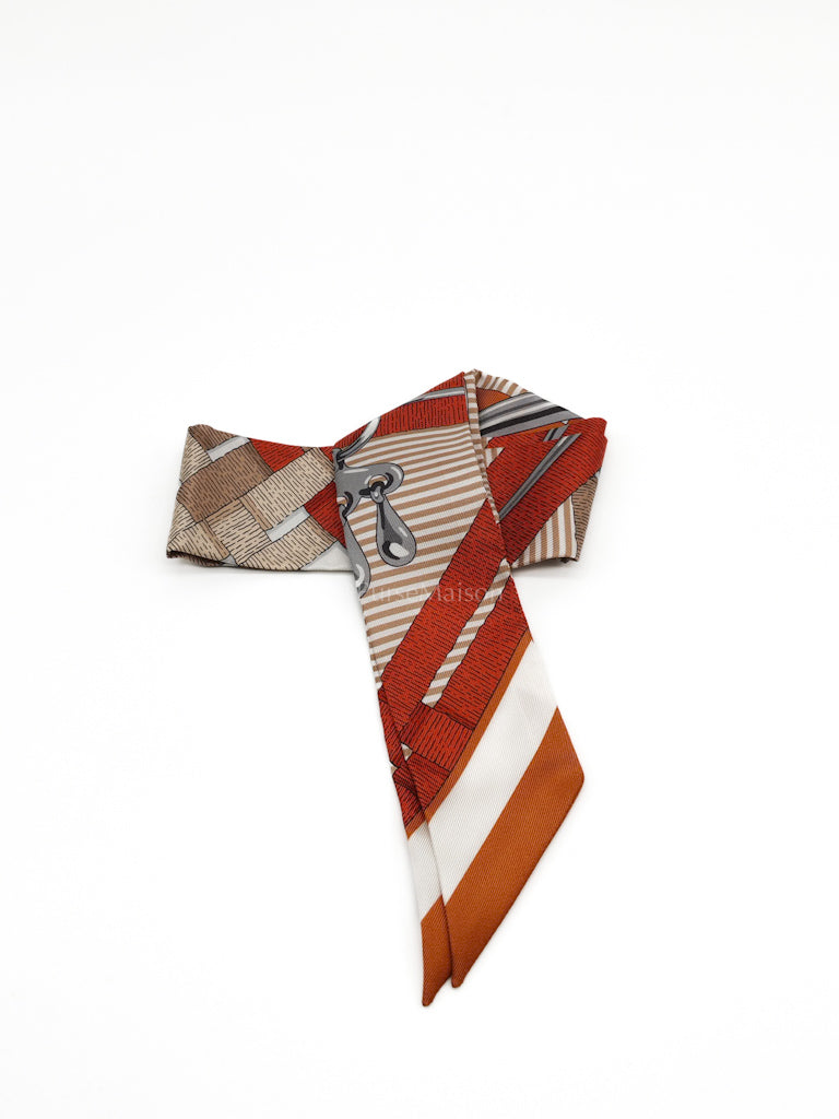 Mors a Jouets Chemise Orange Cuit/Beige Silk Twilly | Purse Maison Luxury Bags Shop