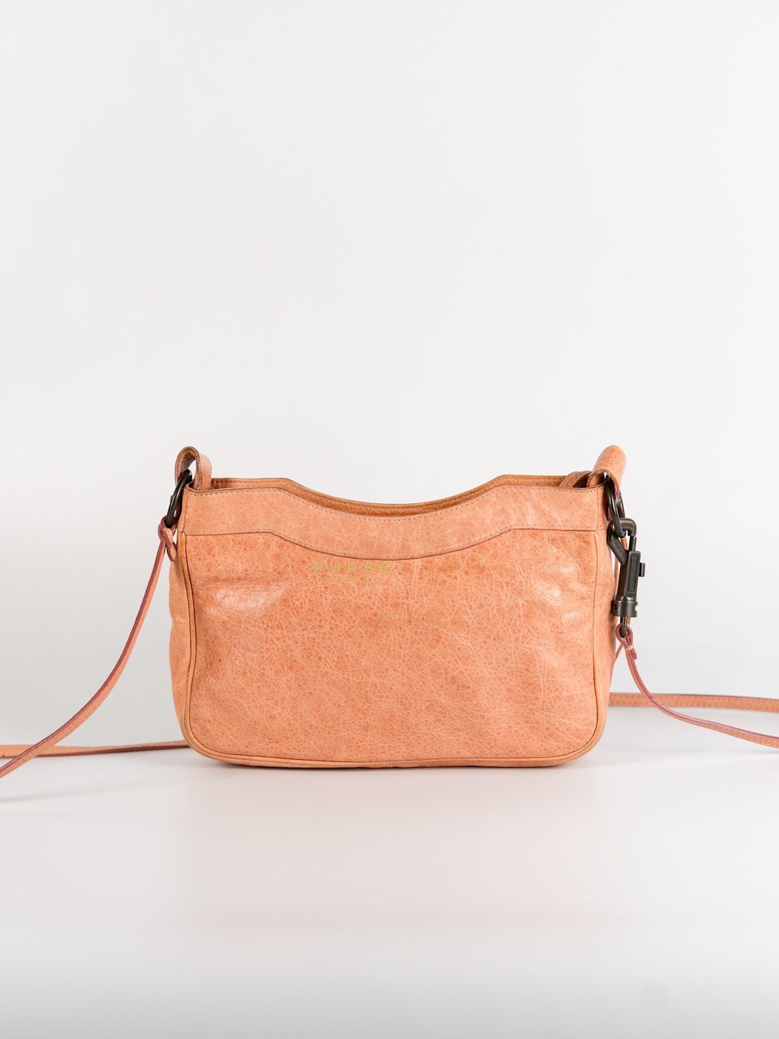 Motocross Classic Hip Crossbody Bag in Coral Pink Leather | Purse Maison Luxury Bags Shop