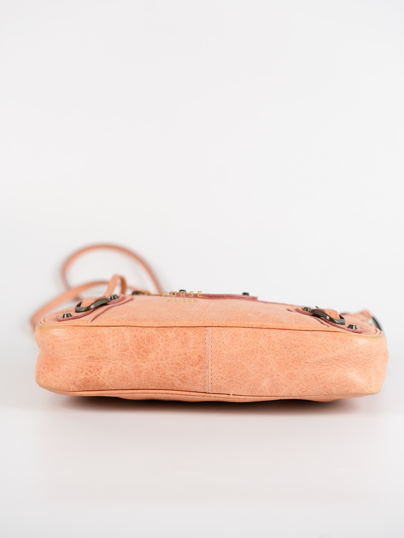 Motocross Classic Hip Crossbody Bag in Coral Pink Leather | Purse Maison Luxury Bags Shop