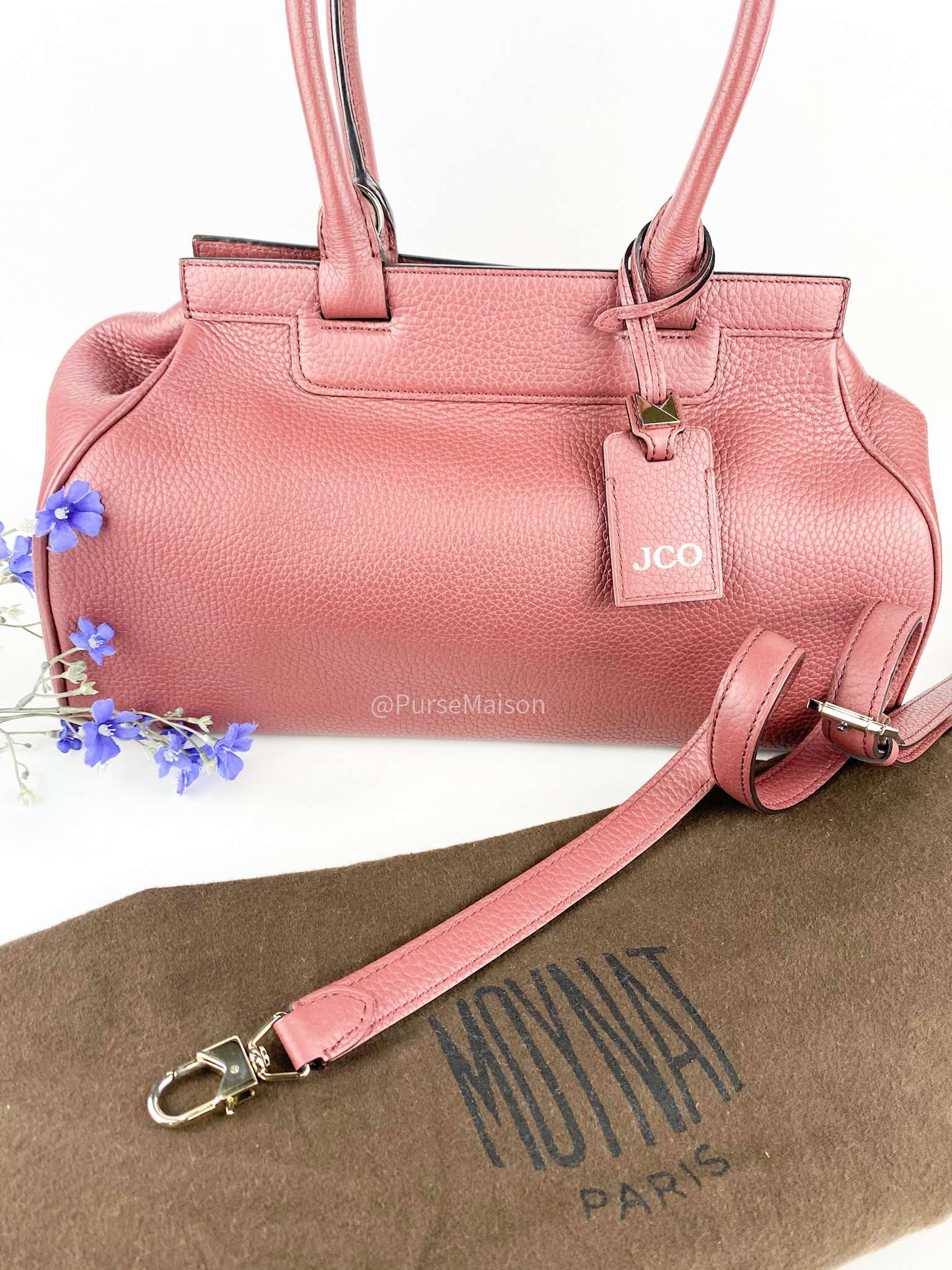 Moynat Pauline Prune(Mauve) Leather Bag