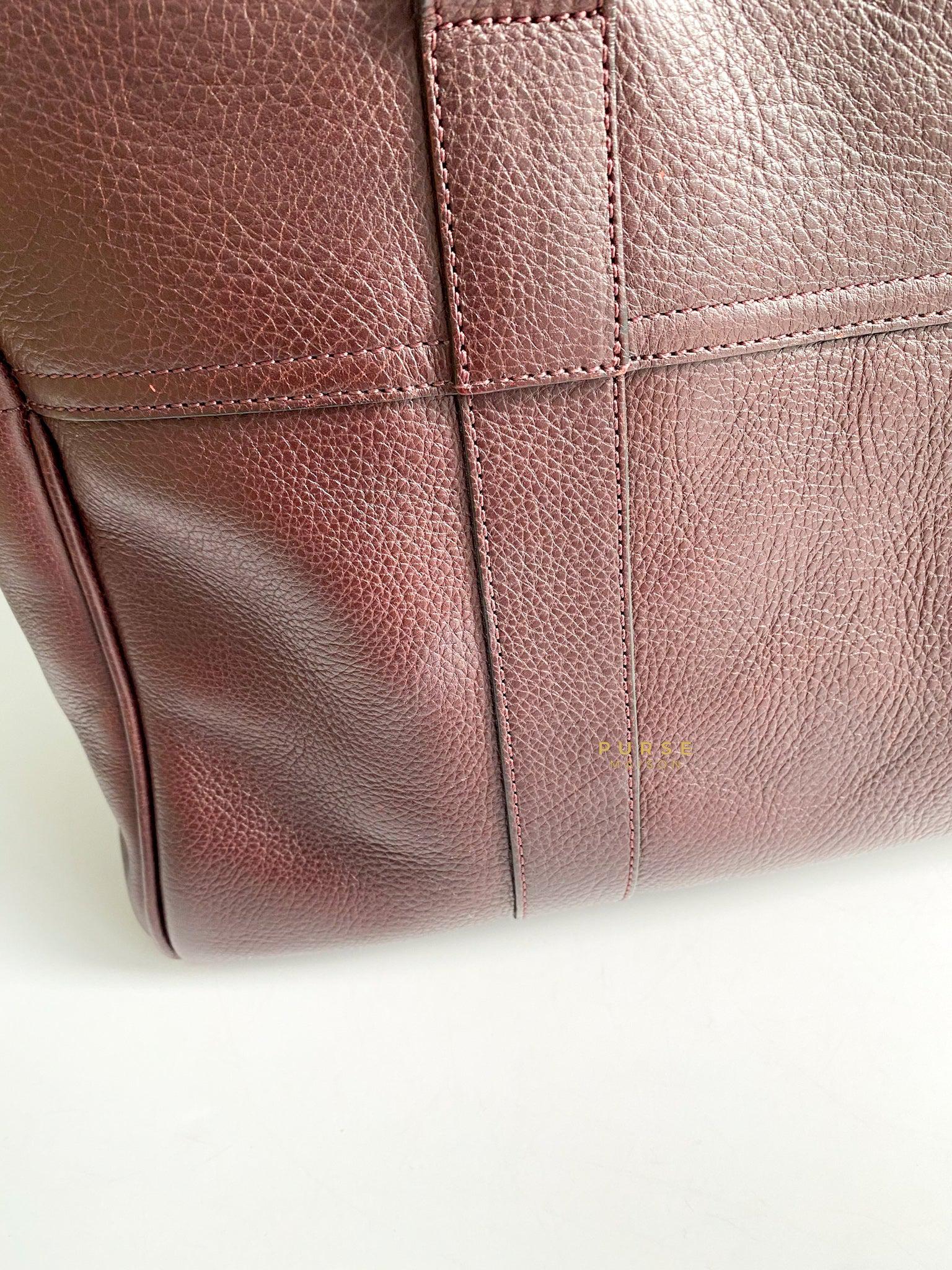 Mulberry Bayswater Oxblood Grained Leather Tote Bag