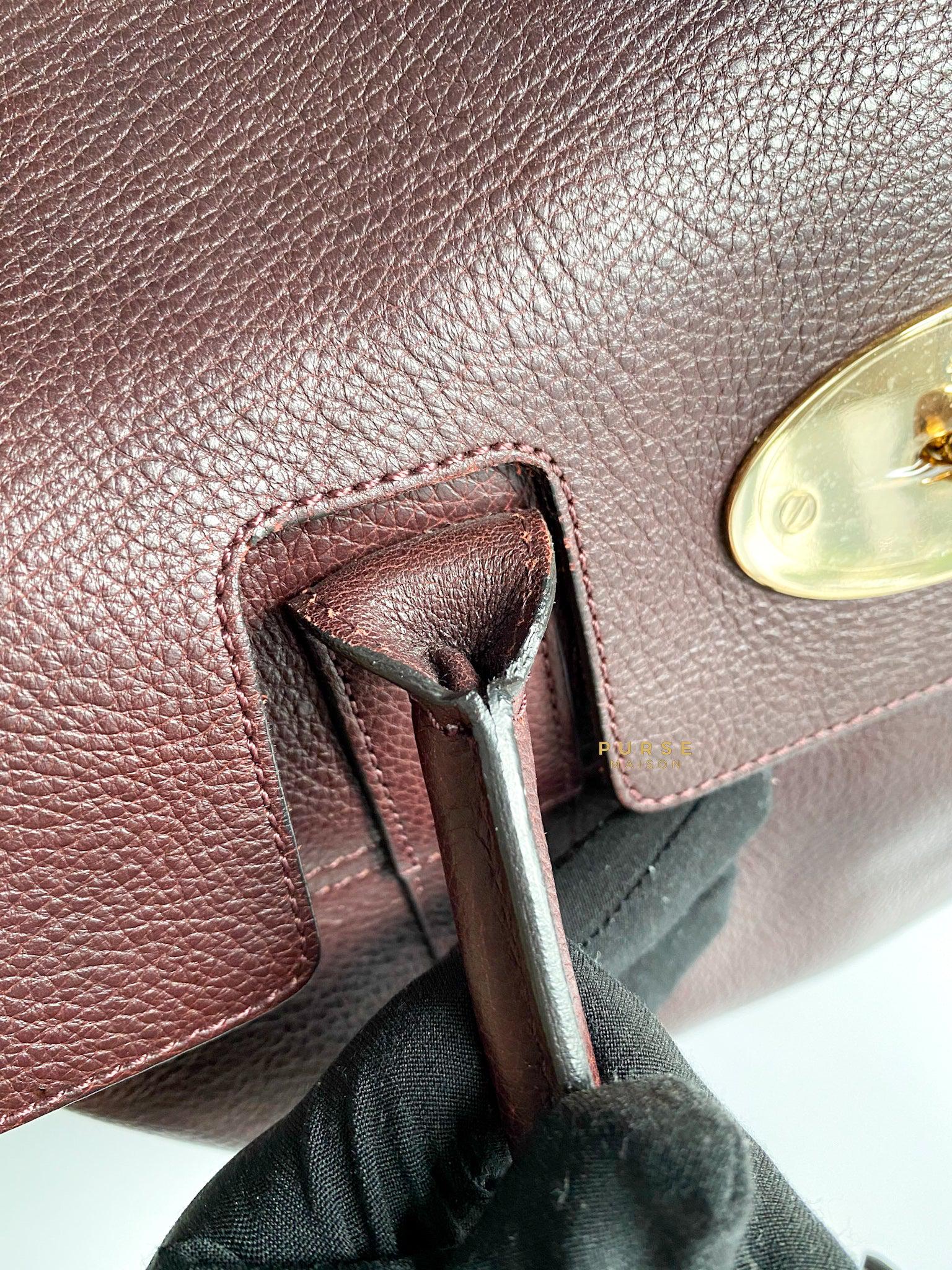 Mulberry Bayswater Oxblood Grained Leather Tote Bag