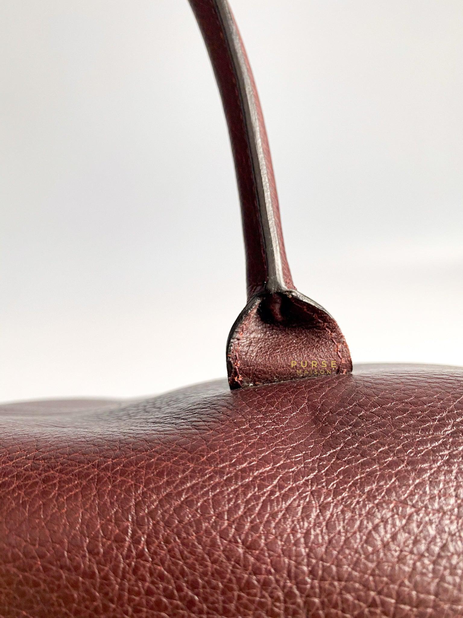 Mulberry Bayswater Oxblood Grained Leather Tote Bag
