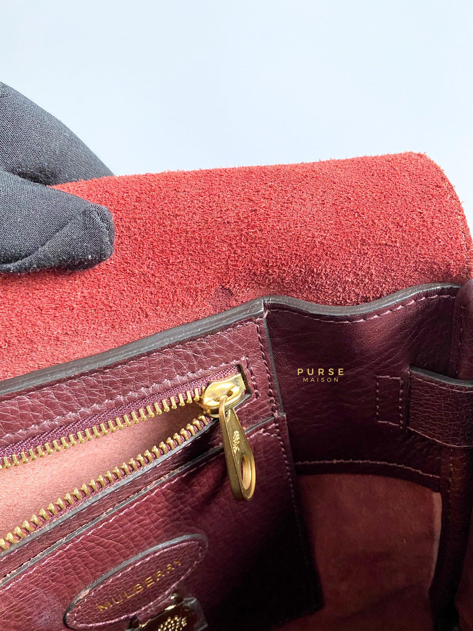 Mulberry Bayswater Oxblood Grained Leather Tote Bag