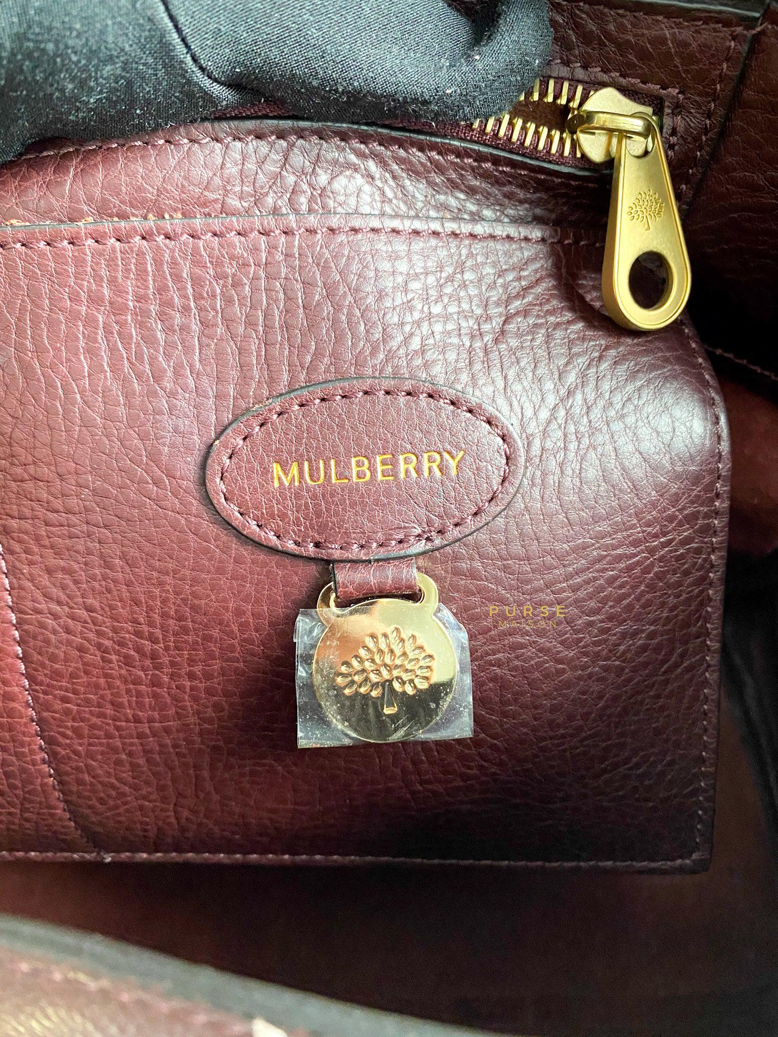 Mulberry Bayswater Oxblood Grained Leather Tote Bag