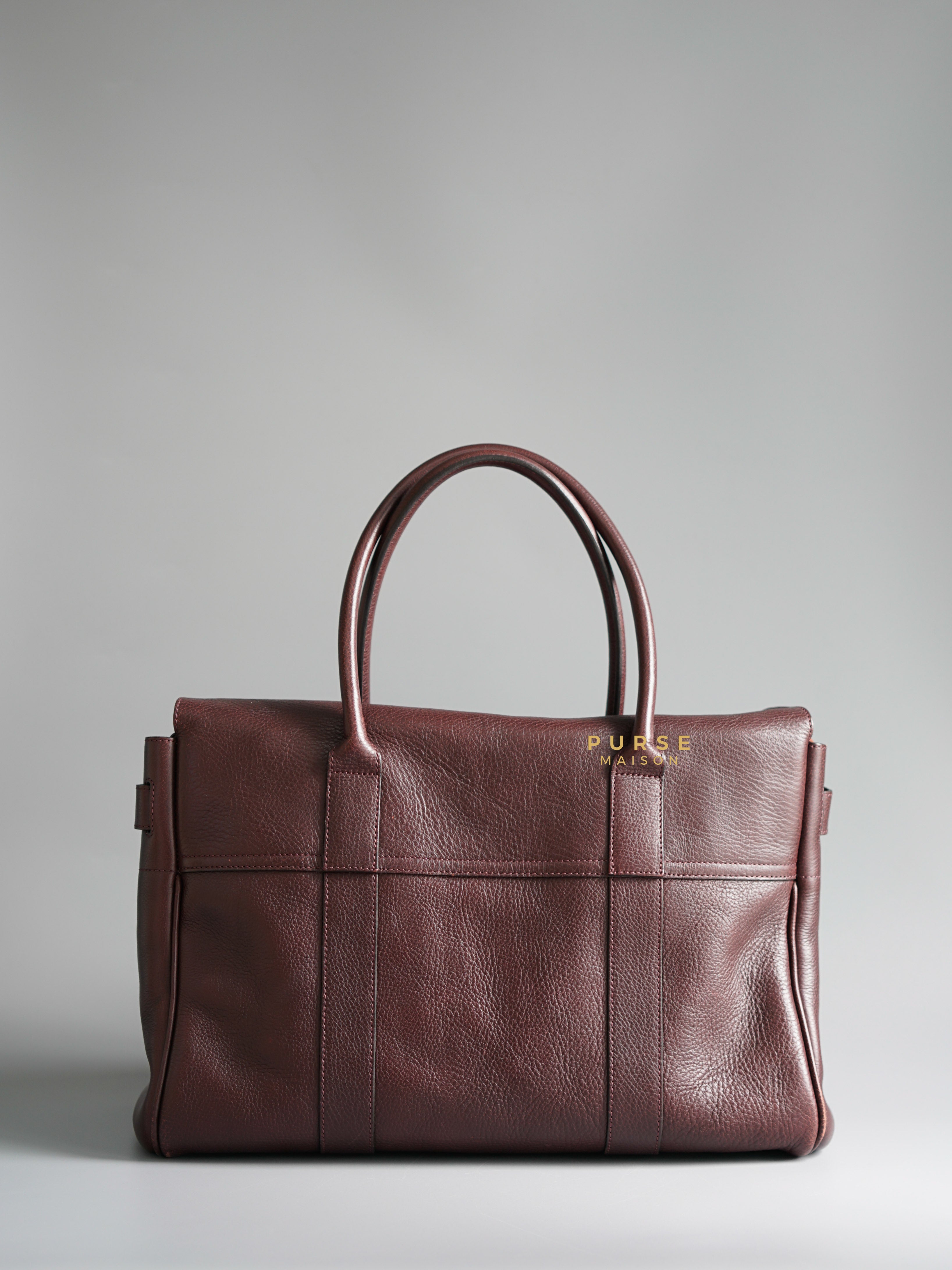 Mulberry Bayswater Oxblood Grained Leather Tote Bag | Purse Maison Luxury Bags Shop