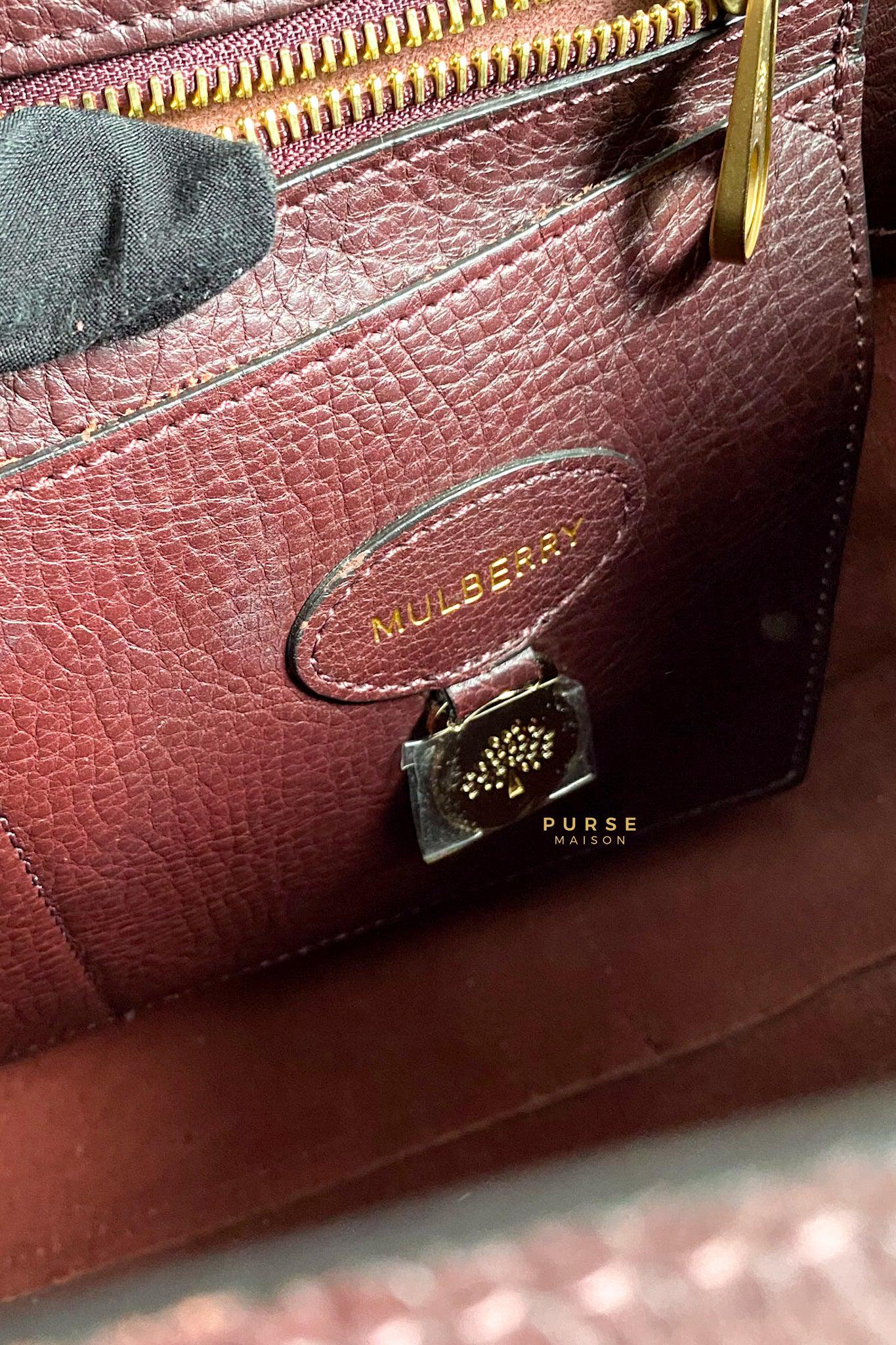 Mulberry Bayswater Oxblood Grained Leather Tote Bag